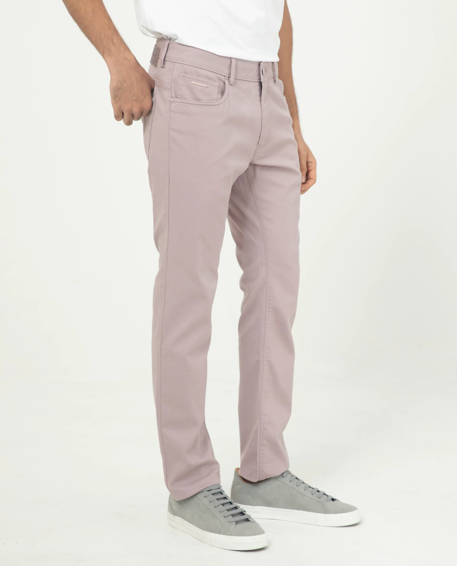 Rare Rabbit Men's Poke-2 Dusky Purple Cotton Plain Regular Fit Trouser - Image 5