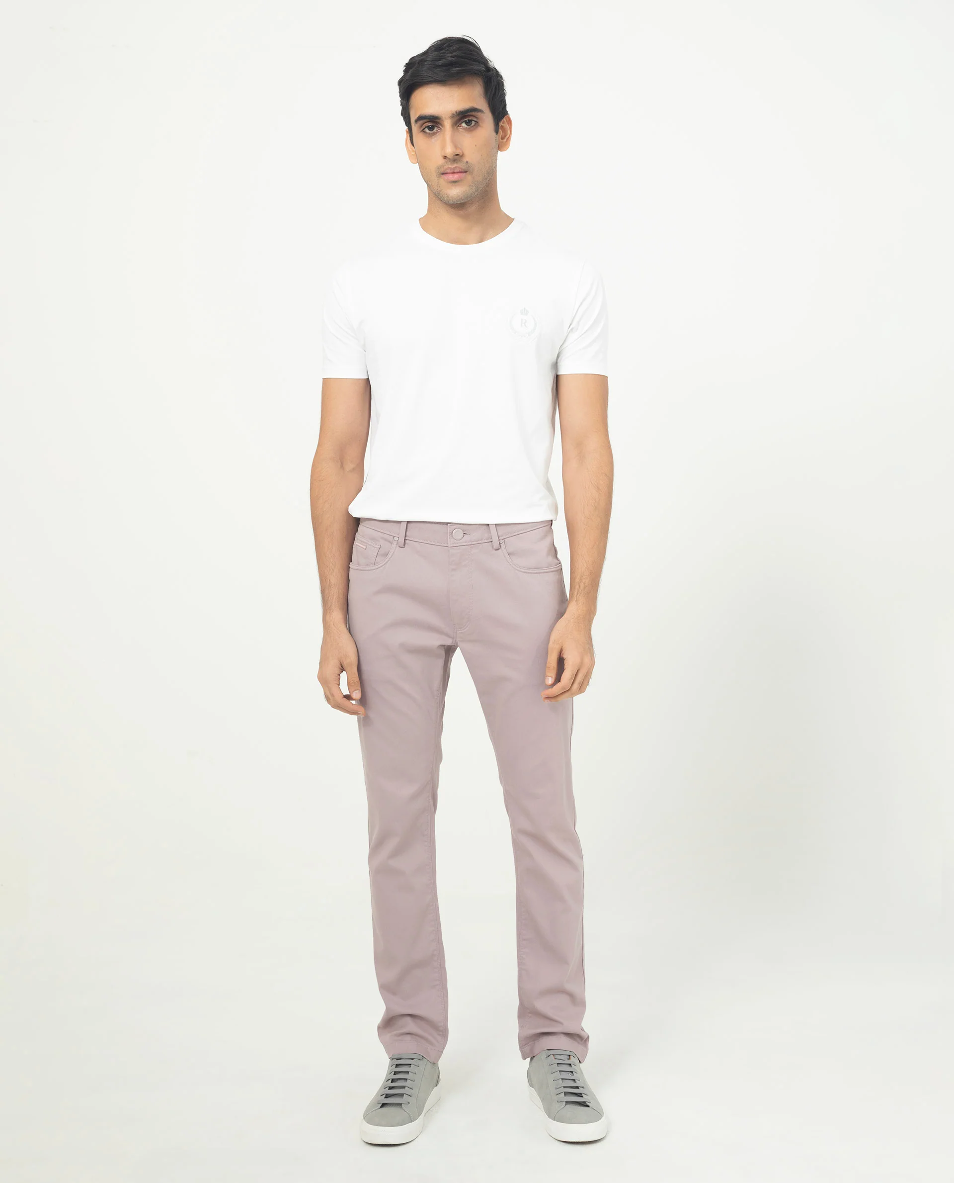 Rare Rabbit Men's Poke-2 Dusky Purple Cotton Plain Regular Fit Trouser - Image 6