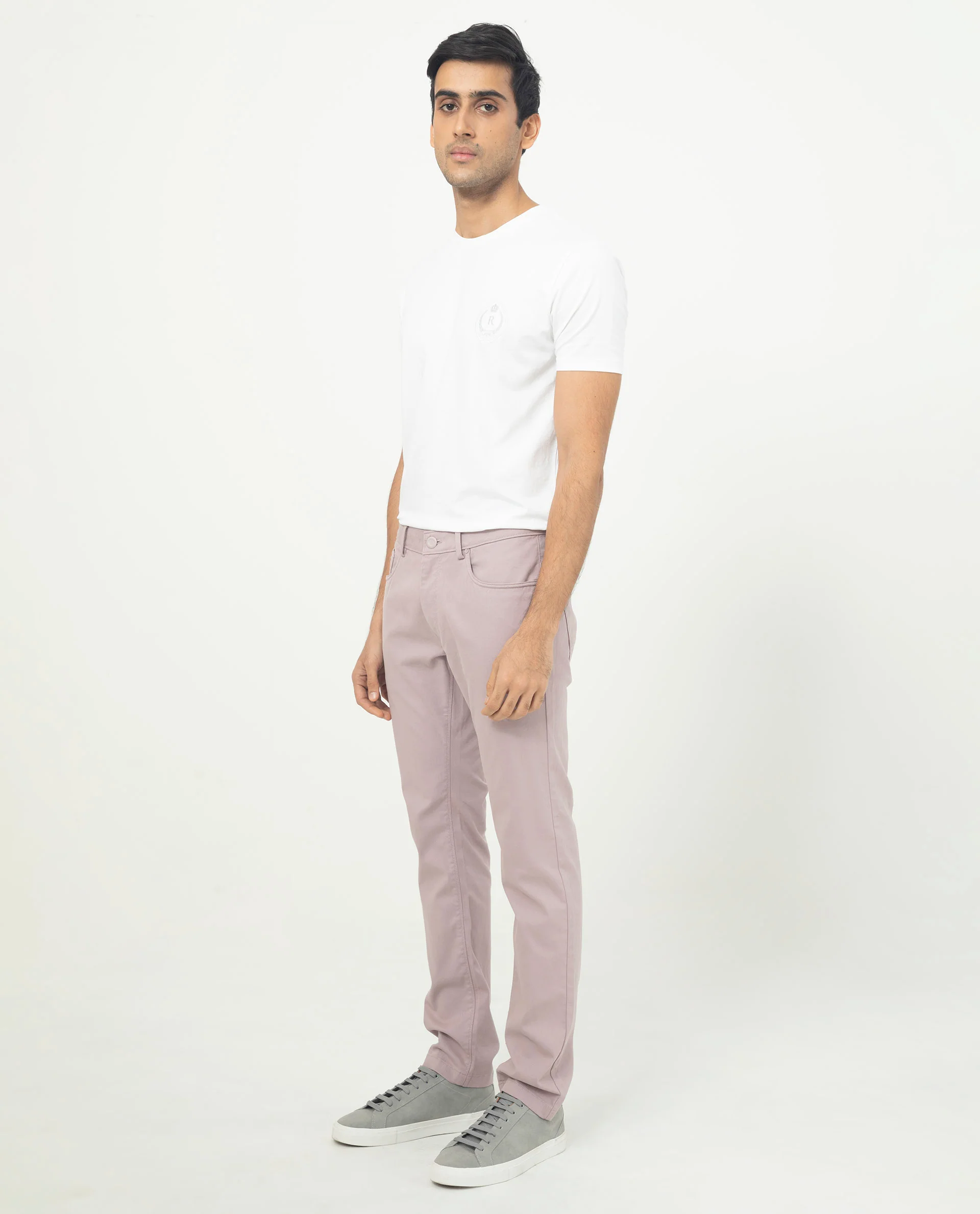 Rare Rabbit Men's Poke-2 Dusky Purple Cotton Plain Regular Fit Trouser - Image 8