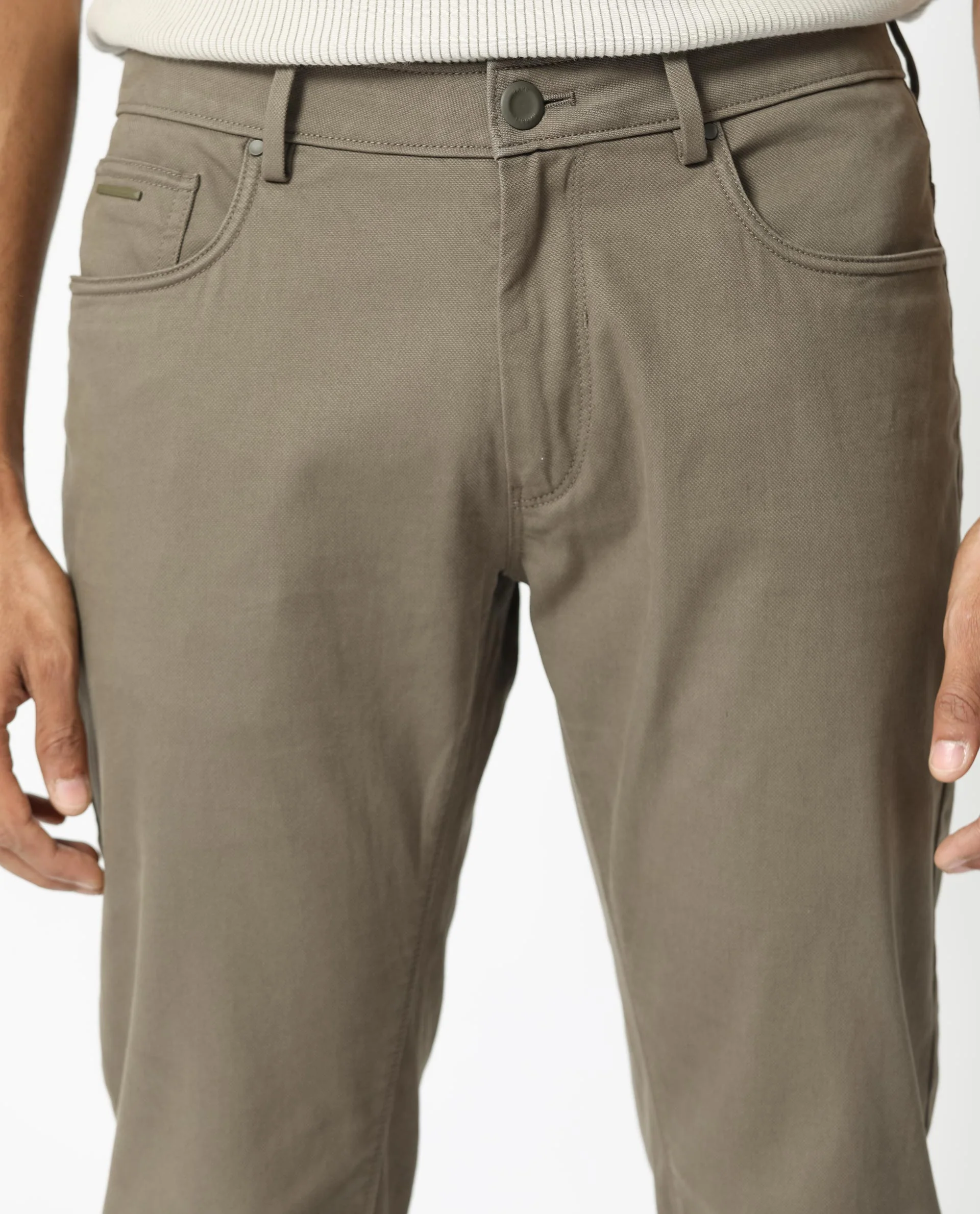 Rare Rabbit Men's Poke-2 Light Olive Cotton Plain Regular Fit Trouser - Image 5