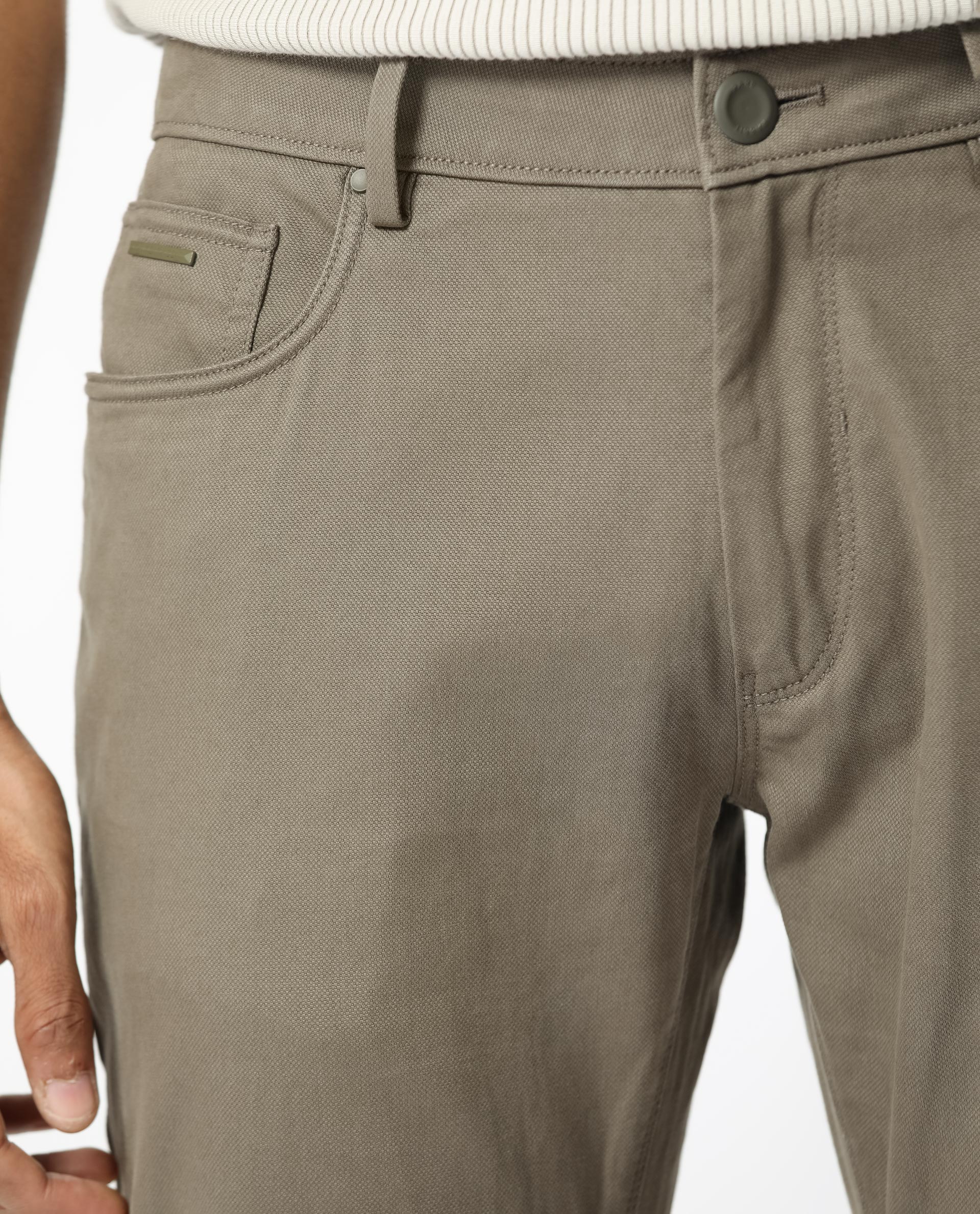 Rare Rabbit Men's Poke-2 Light Olive Cotton Plain Regular Fit Trouser - Image 6