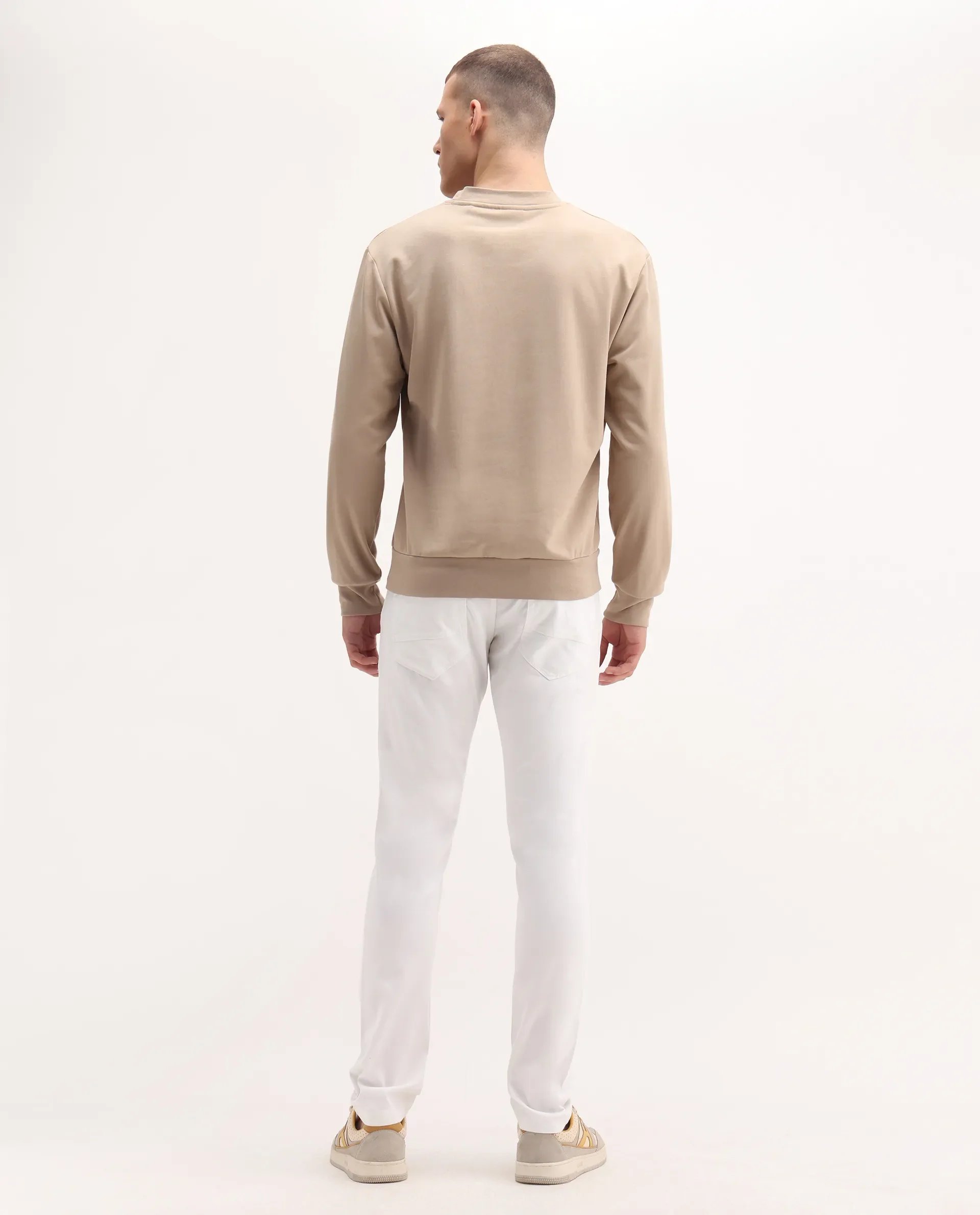 Rare Rabbit Men's Poke-2 White Cotton Plain Regular Fit Trouser - Image 8
