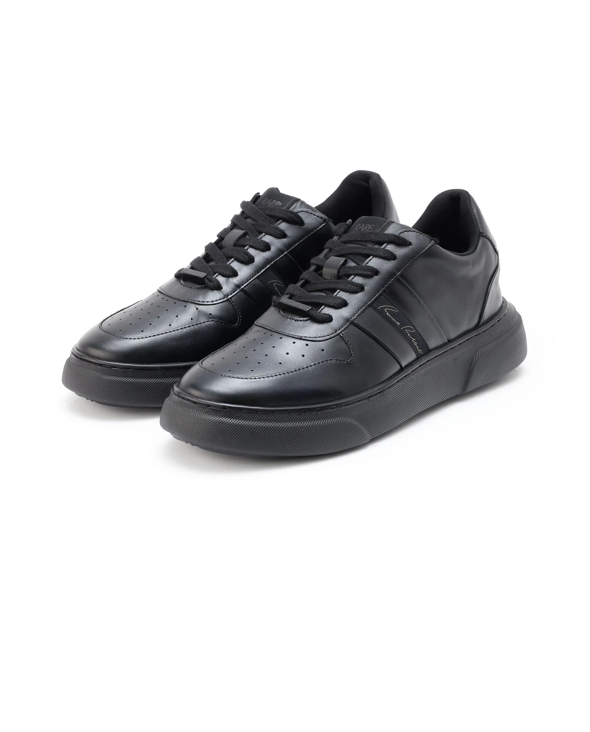 Rare Rabbit Mens Polaris Black Round Toe Low Top Lace-Up Sneaker Shoes - Image 3