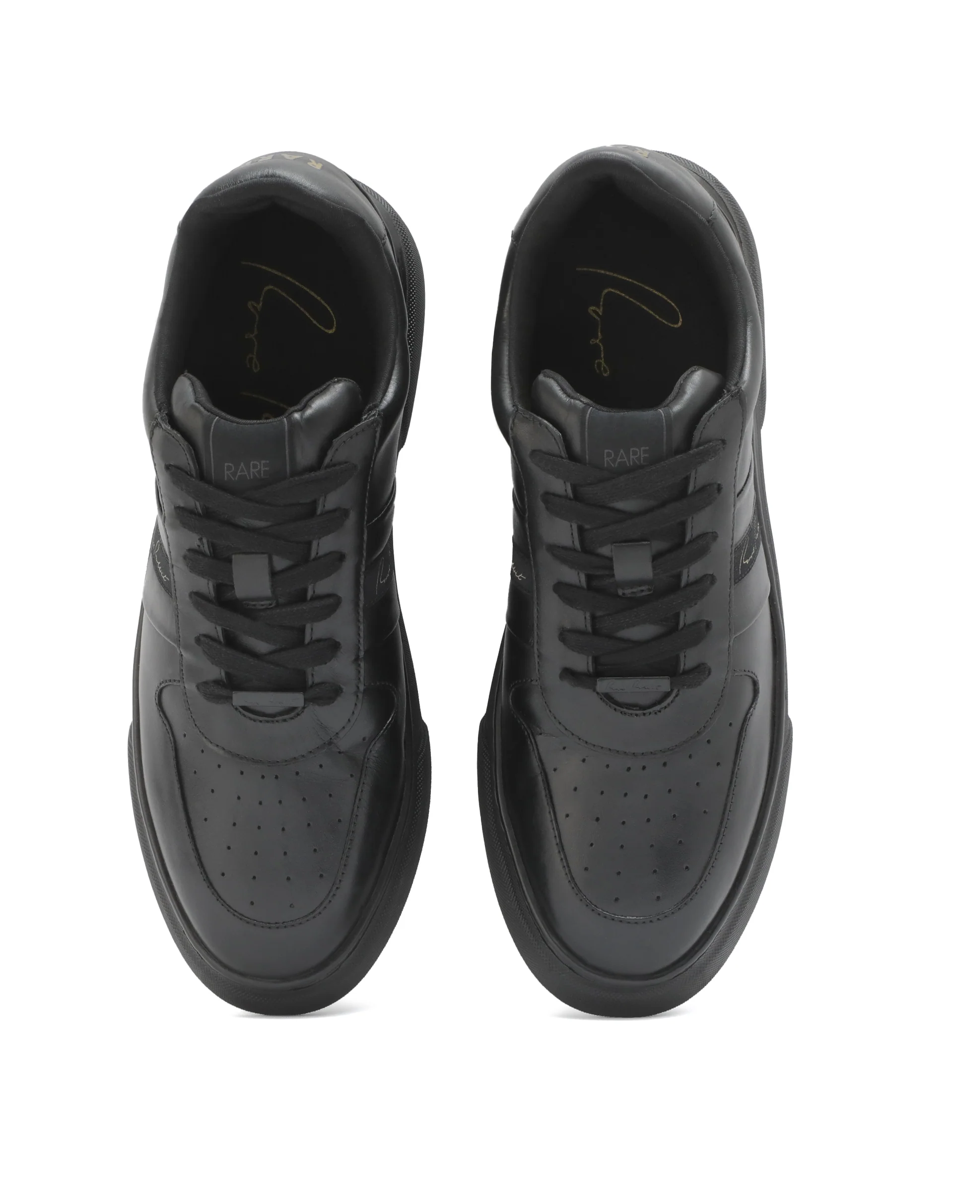 Rare Rabbit Mens Polaris Black Round Toe Low Top Lace-Up Sneaker Shoes - Image 4