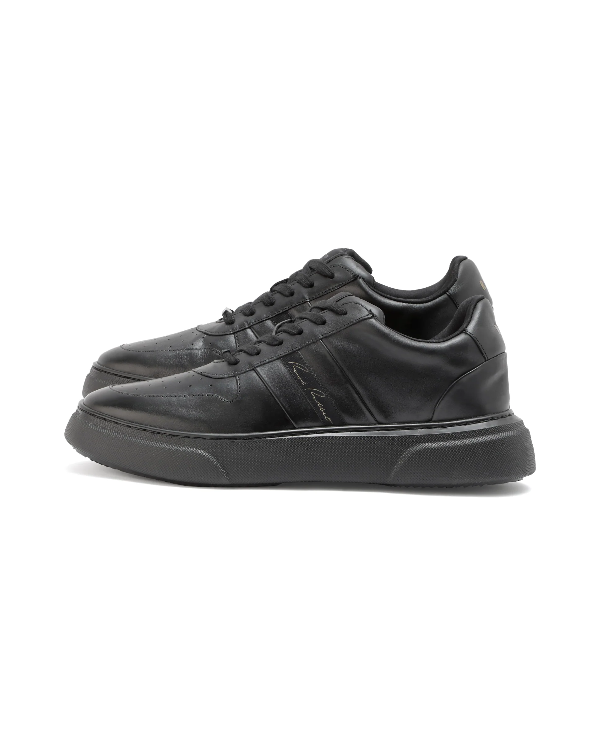 Rare Rabbit Mens Polaris Black Round Toe Low Top Lace-Up Sneaker Shoes - Image 5