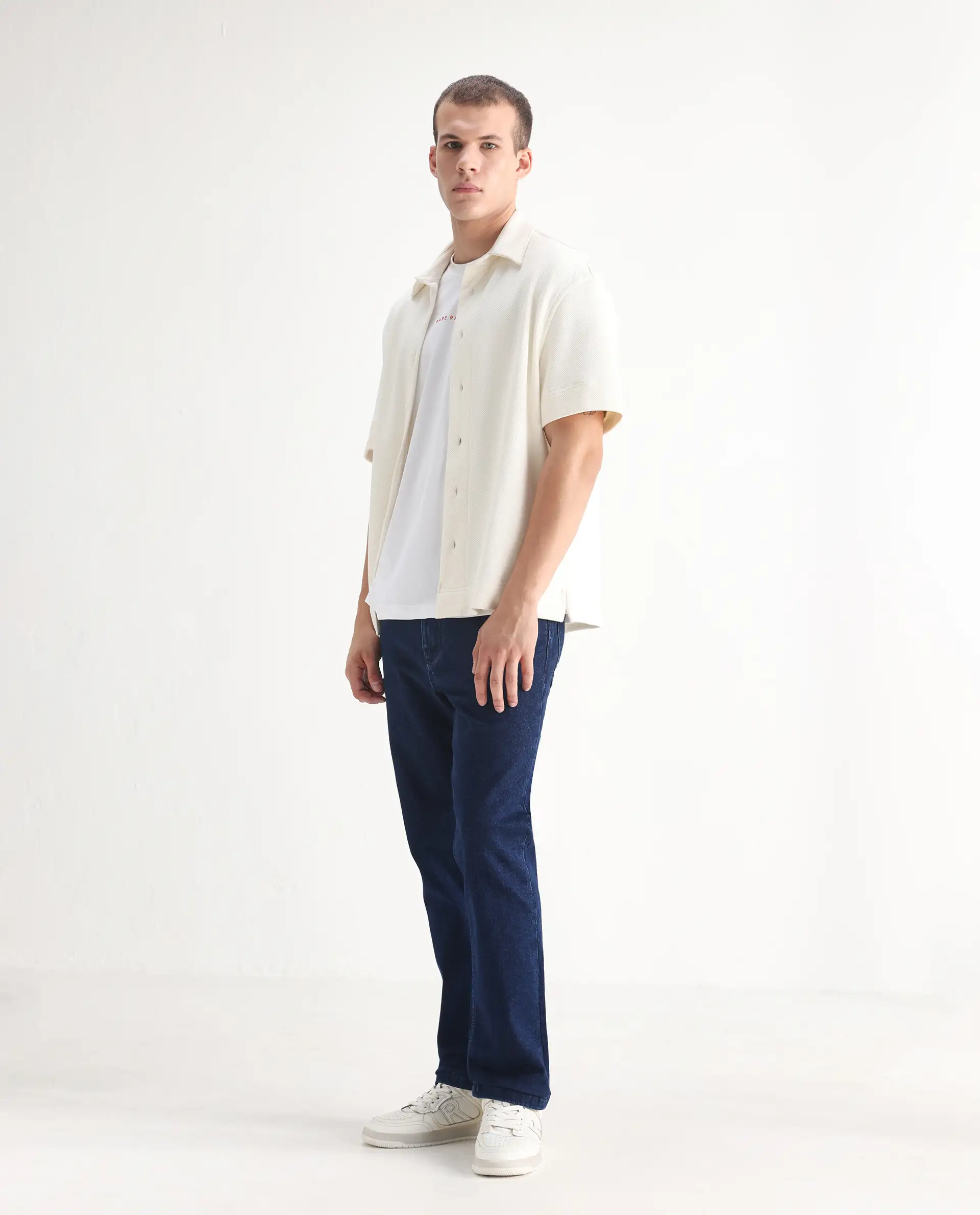 Rare Rabbit Men's Polin Navy Cotton Plain Morris Regular Fit Jeans - Image 6