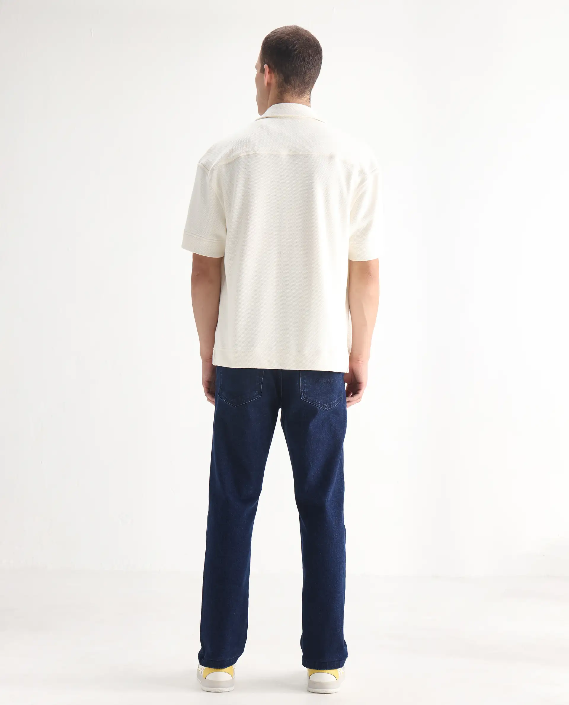 Rare Rabbit Men's Polin Navy Cotton Plain Morris Regular Fit Jeans - Image 8
