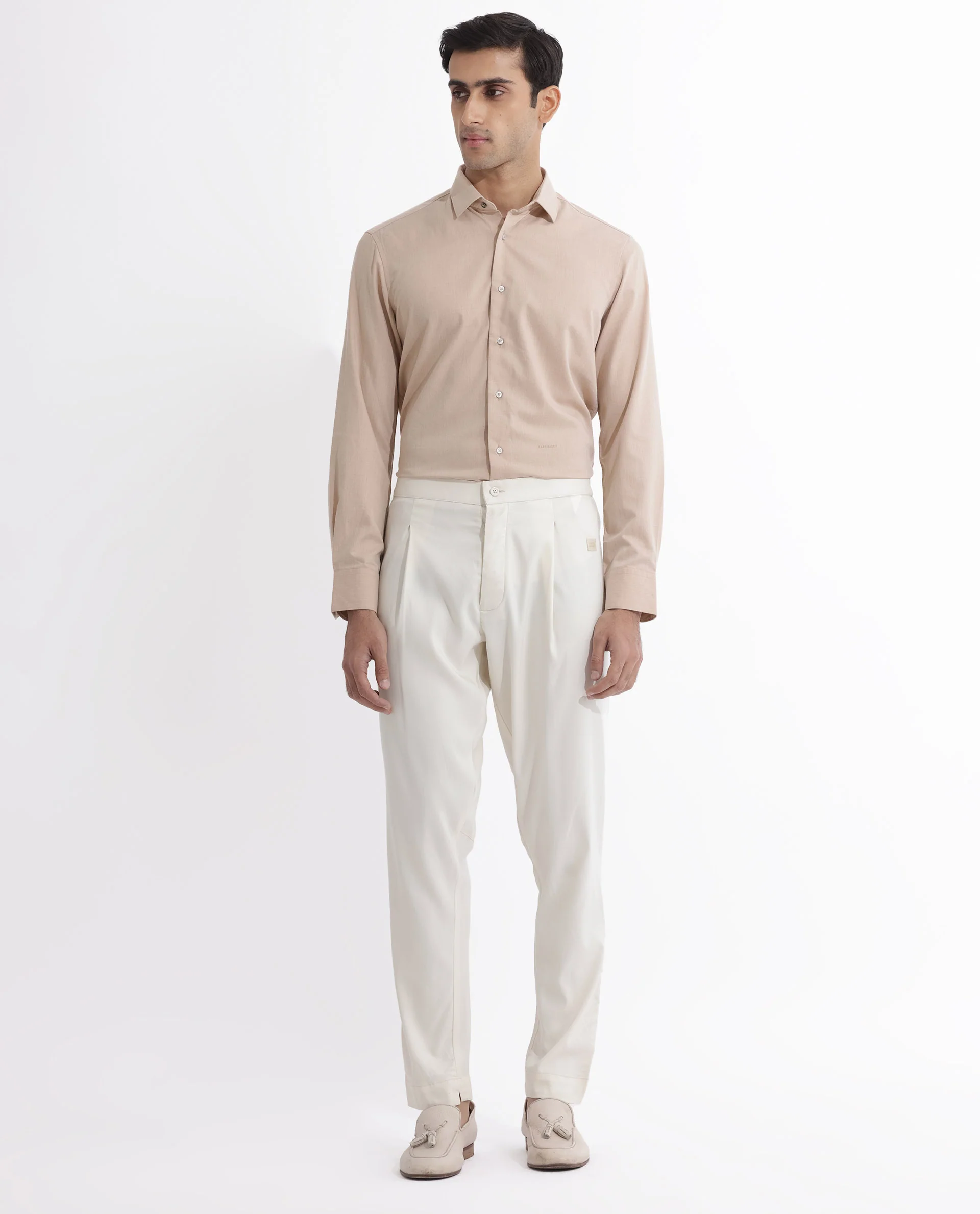 Rare Rabbit Men's Polin Beige Viscose Plain Slim Fit Pajama - Image 6