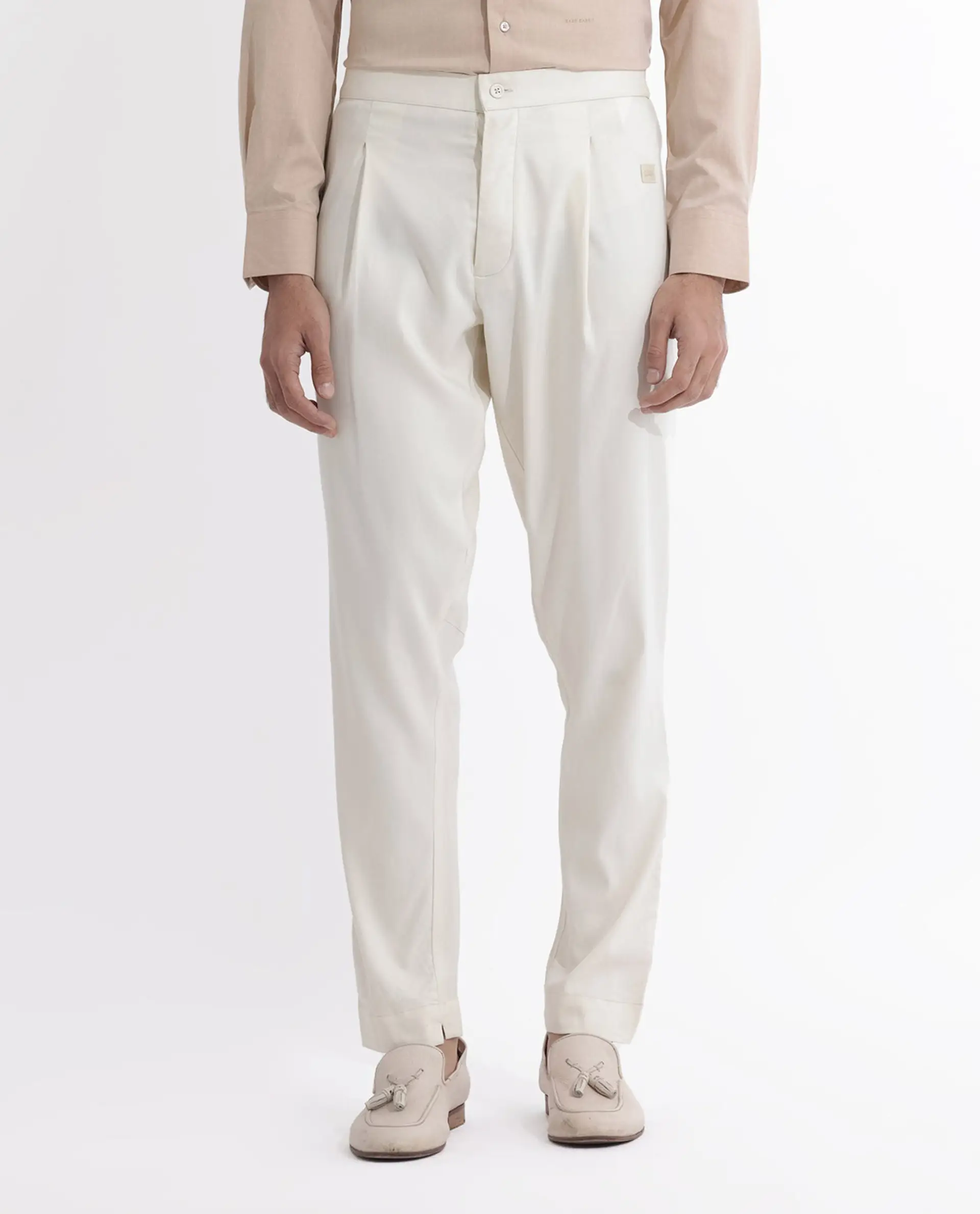 Rare Rabbit Men's Polin Beige Viscose Plain Slim Fit Pajama - Image 9