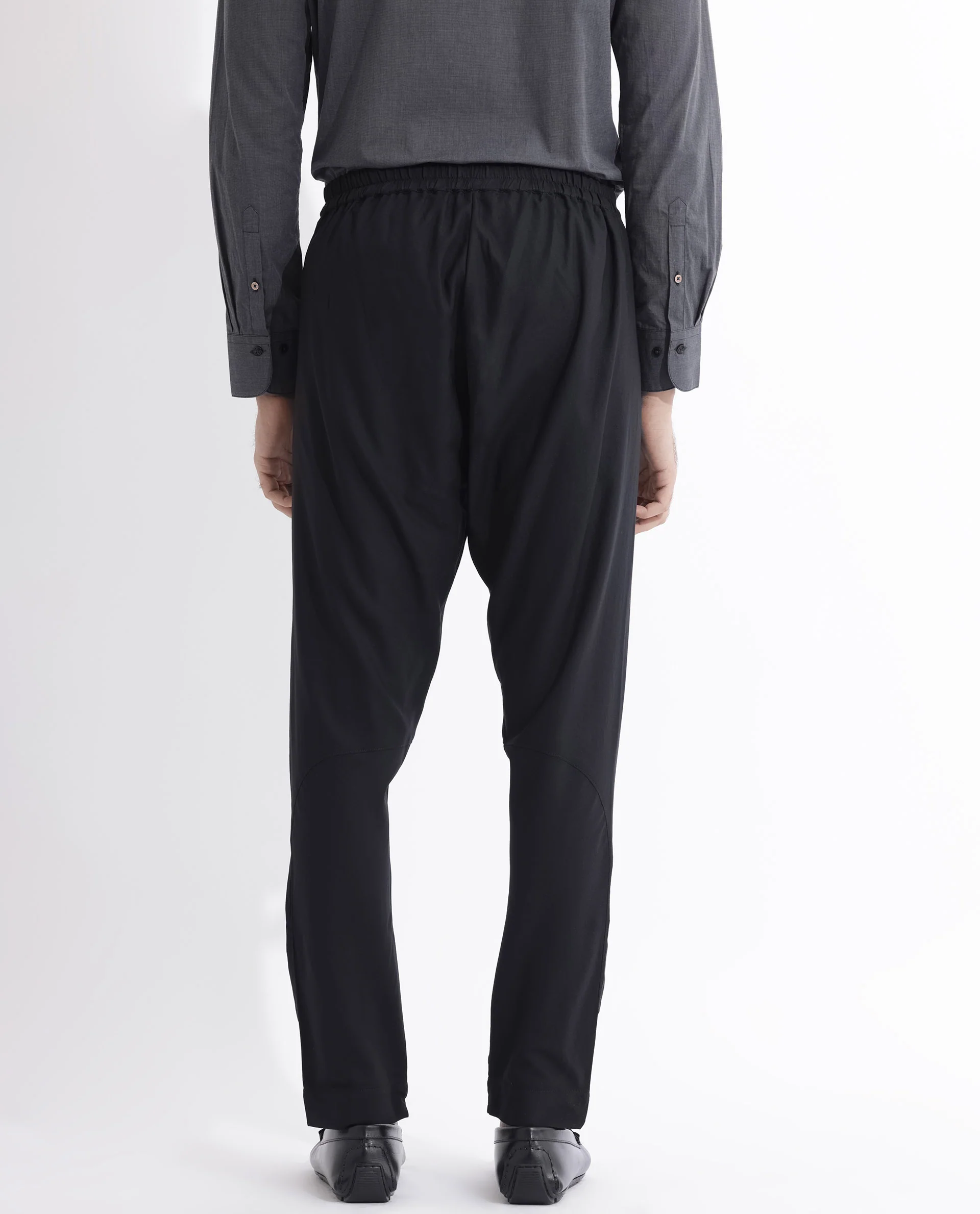 Rare Rabbit Men's Polin Black Viscose Plain Slim Fit Pajama - Image 8