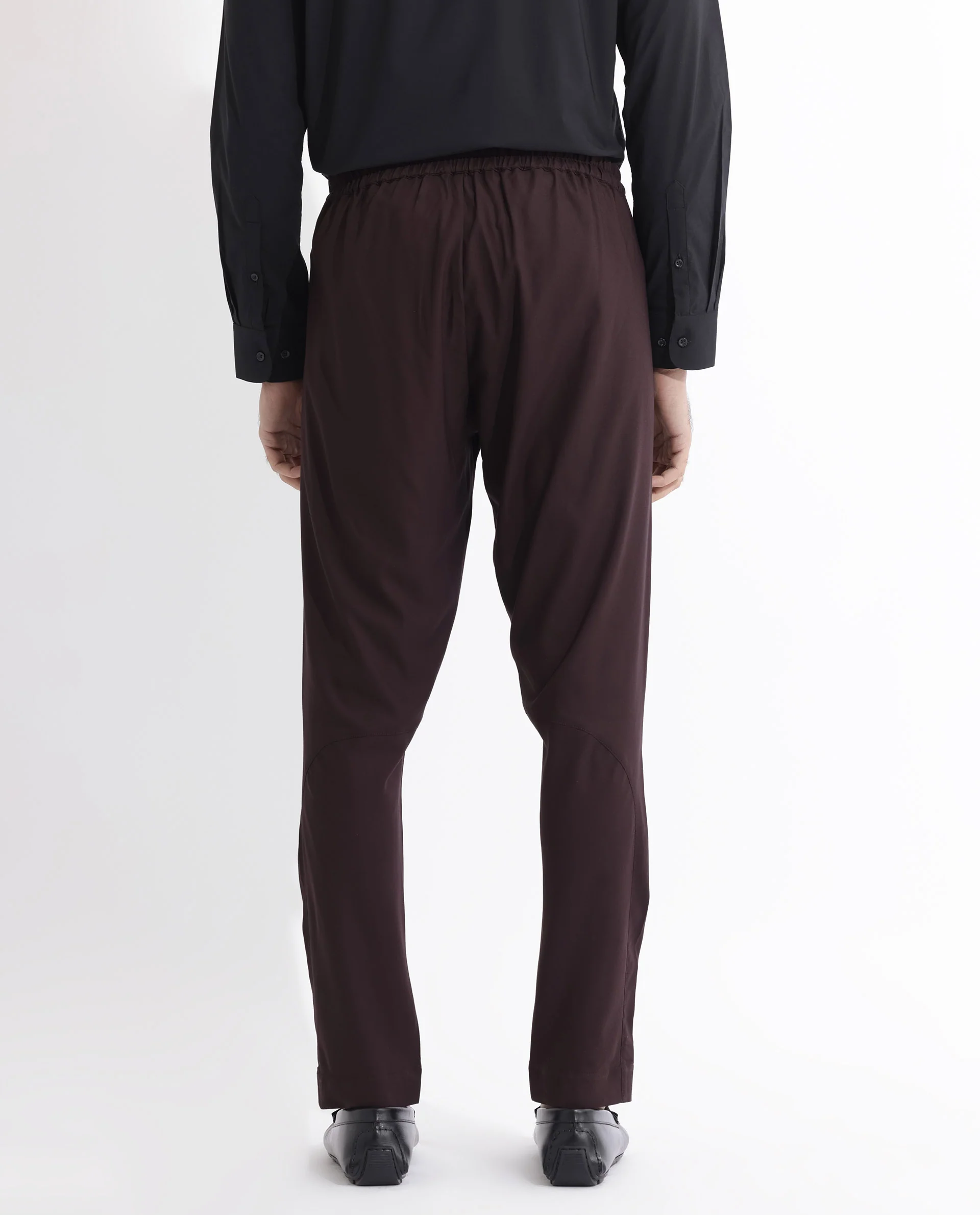 Rare Rabbit Men's Polin Maroon Viscose Plain Slim Fit Pajama - Image 7