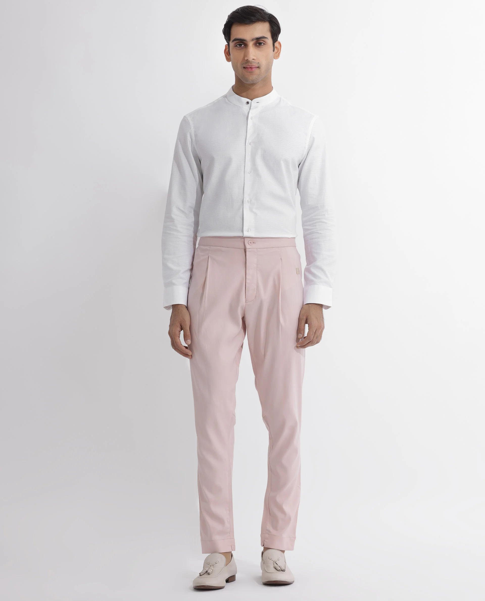 Rare Rabbit Men's Polin Pink Viscose Plain Slim Fit Pajama - Image 3