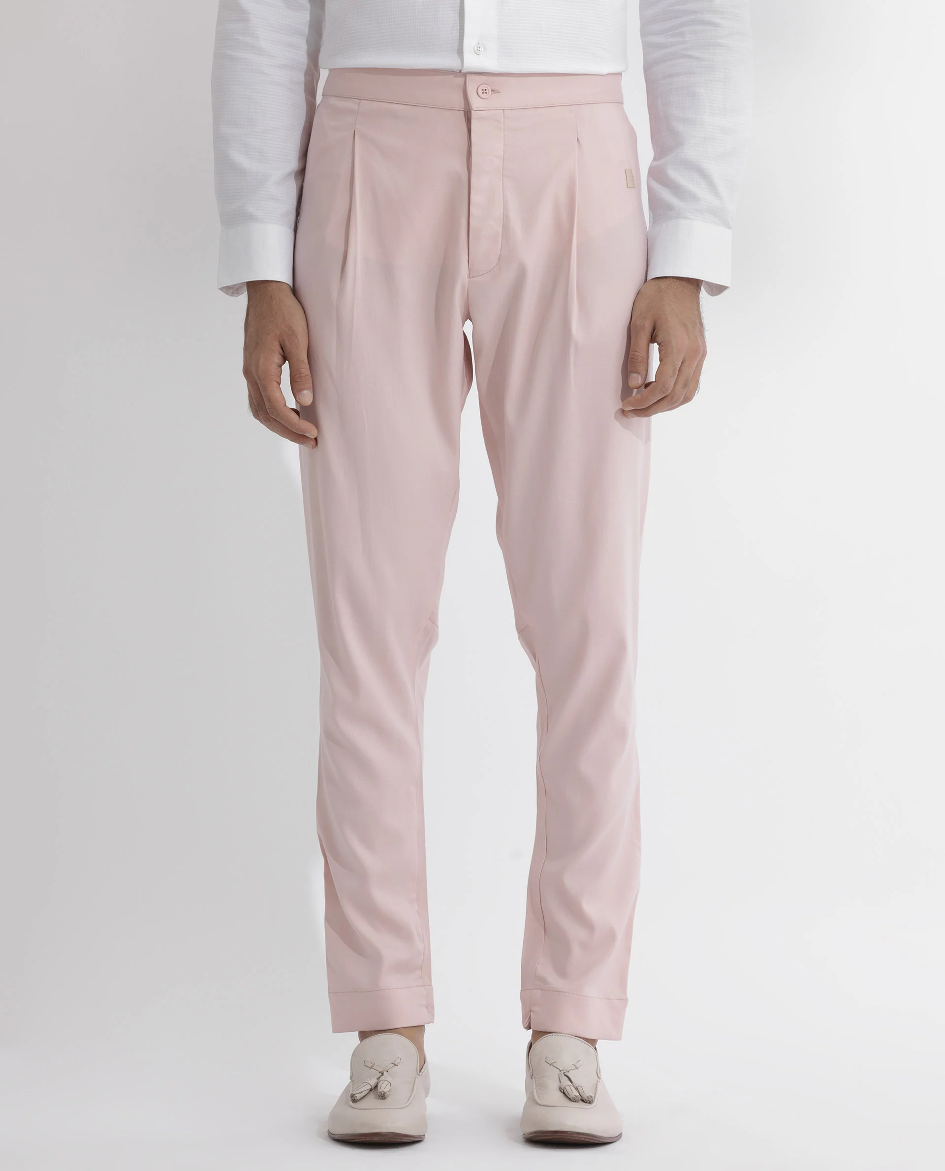 Rare Rabbit Men's Polin Pink Viscose Plain Slim Fit Pajama - Image 4