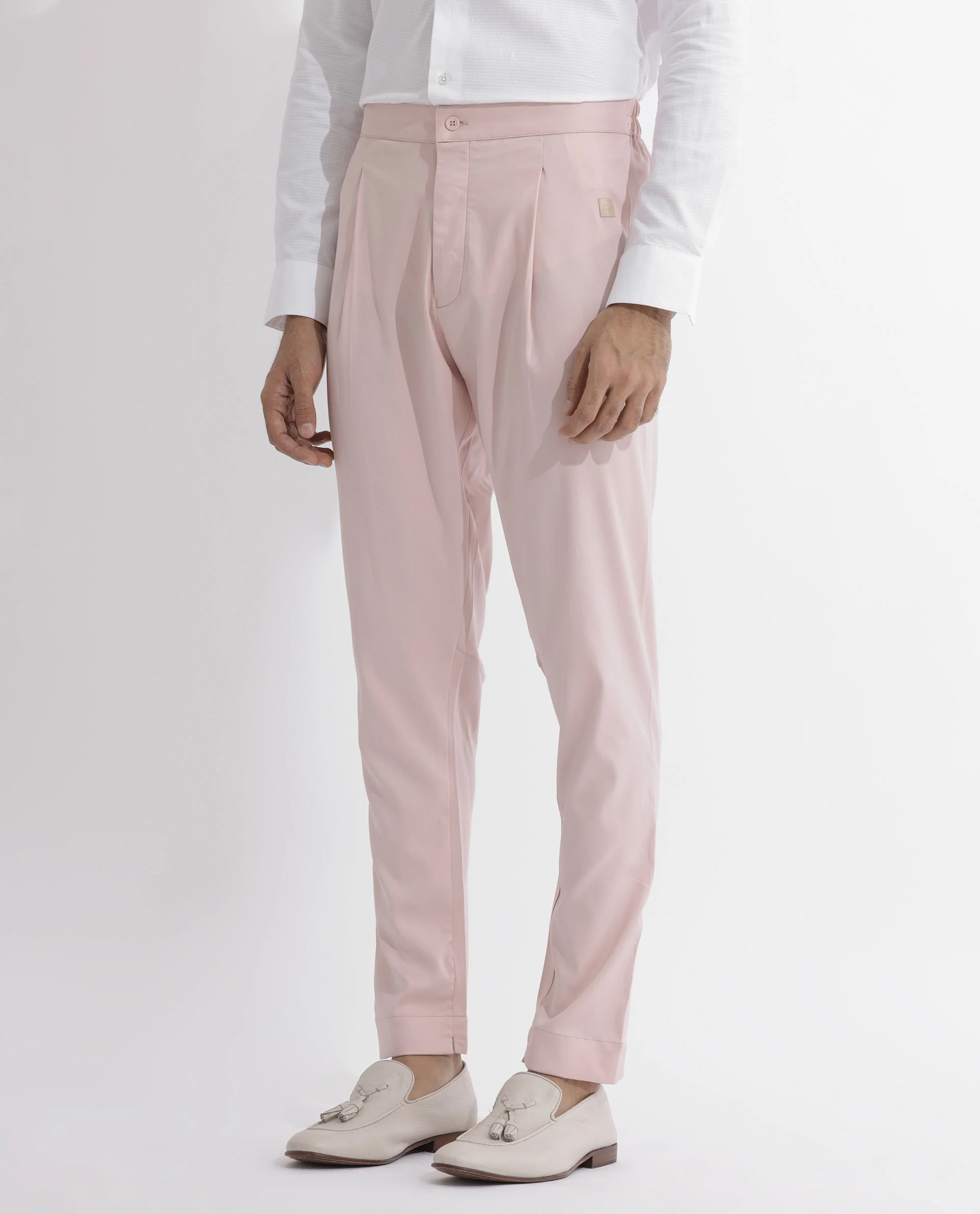 Rare Rabbit Men's Polin Pink Viscose Plain Slim Fit Pajama - Image 5