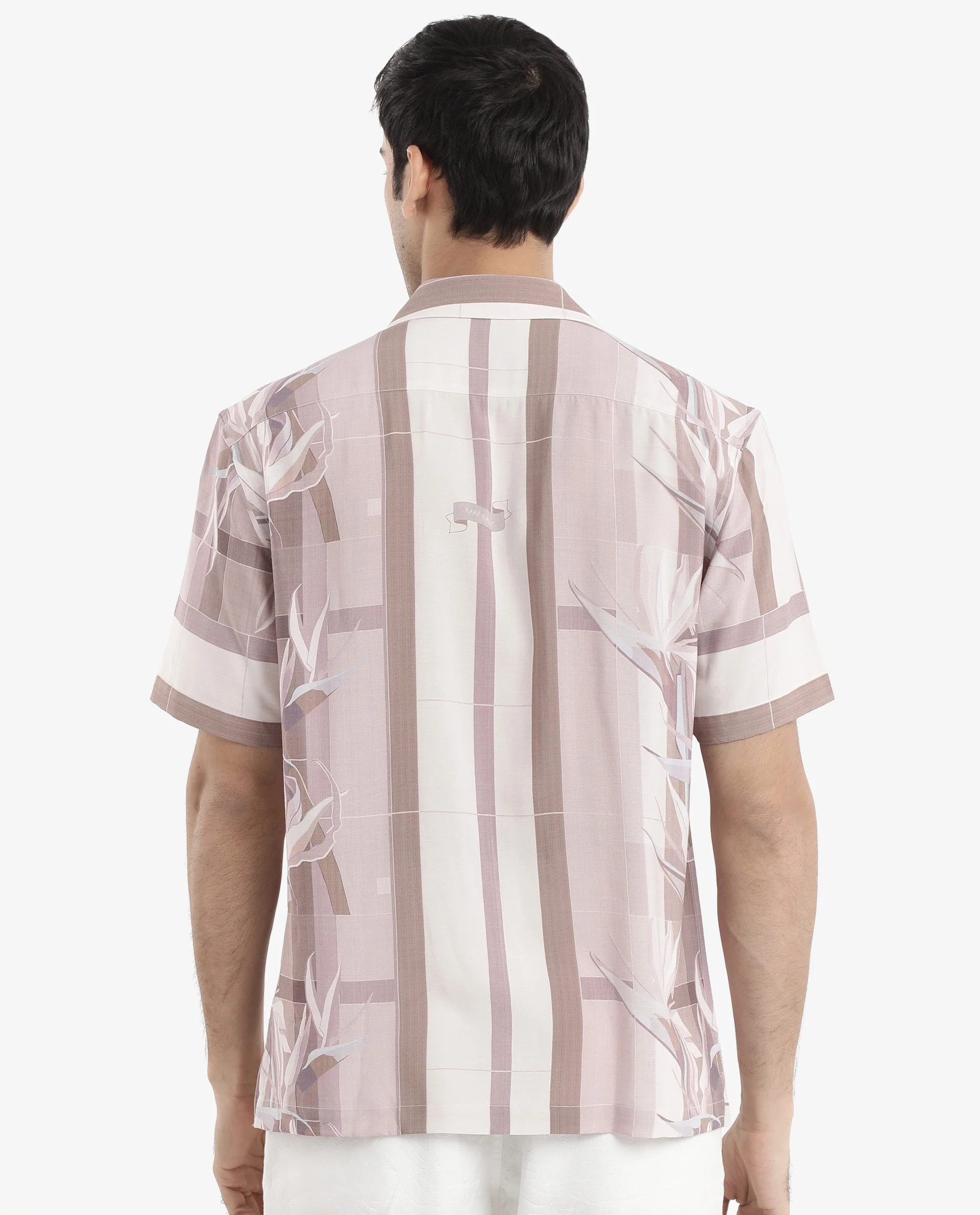 Rare Rabbit Men's Polis Beige Cotton Floral Print Boxy Fit Half Sleeve Collared Shirt - Image 7