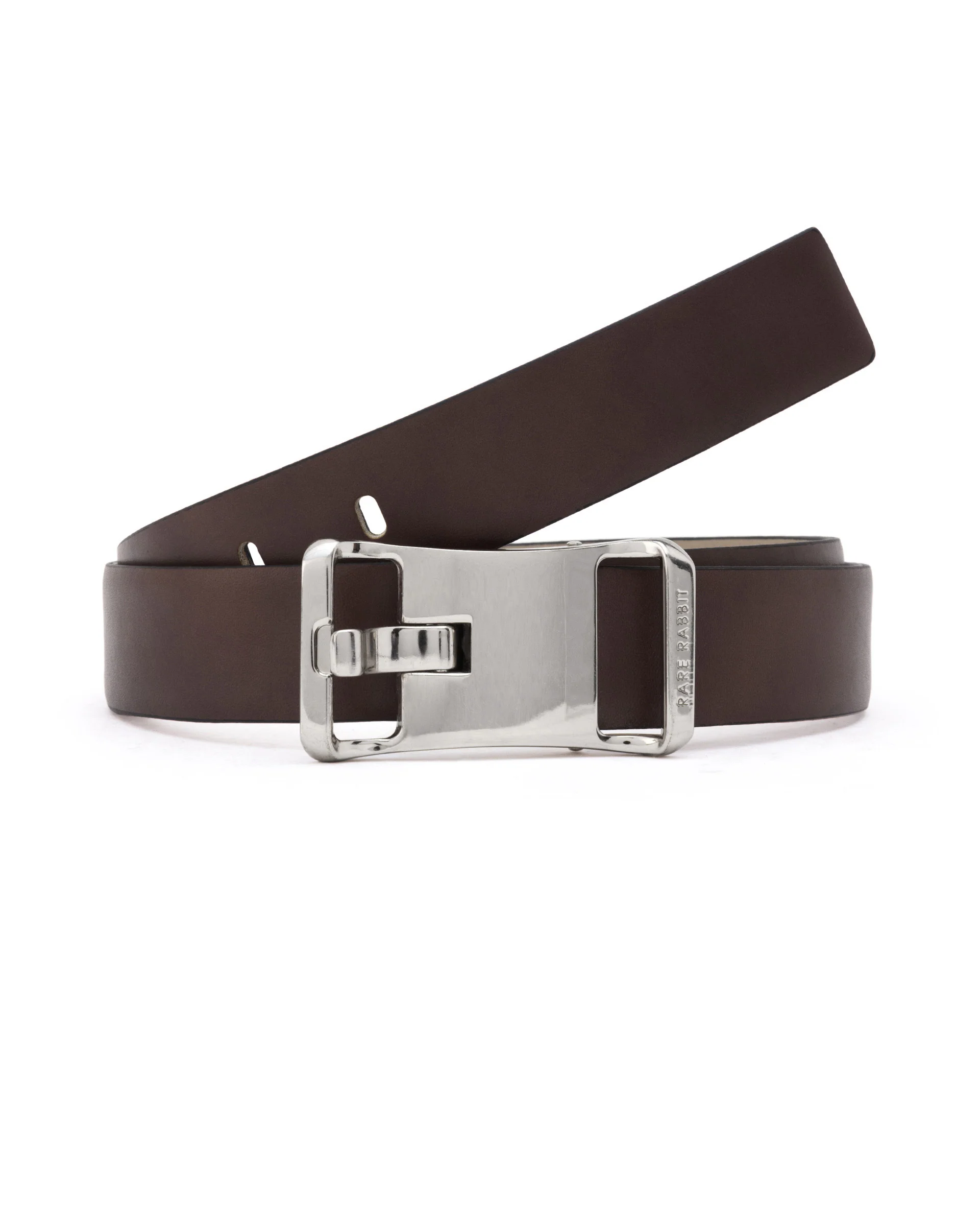 Rare Rabbit Men's Polite Brown Belts Leather Fabric