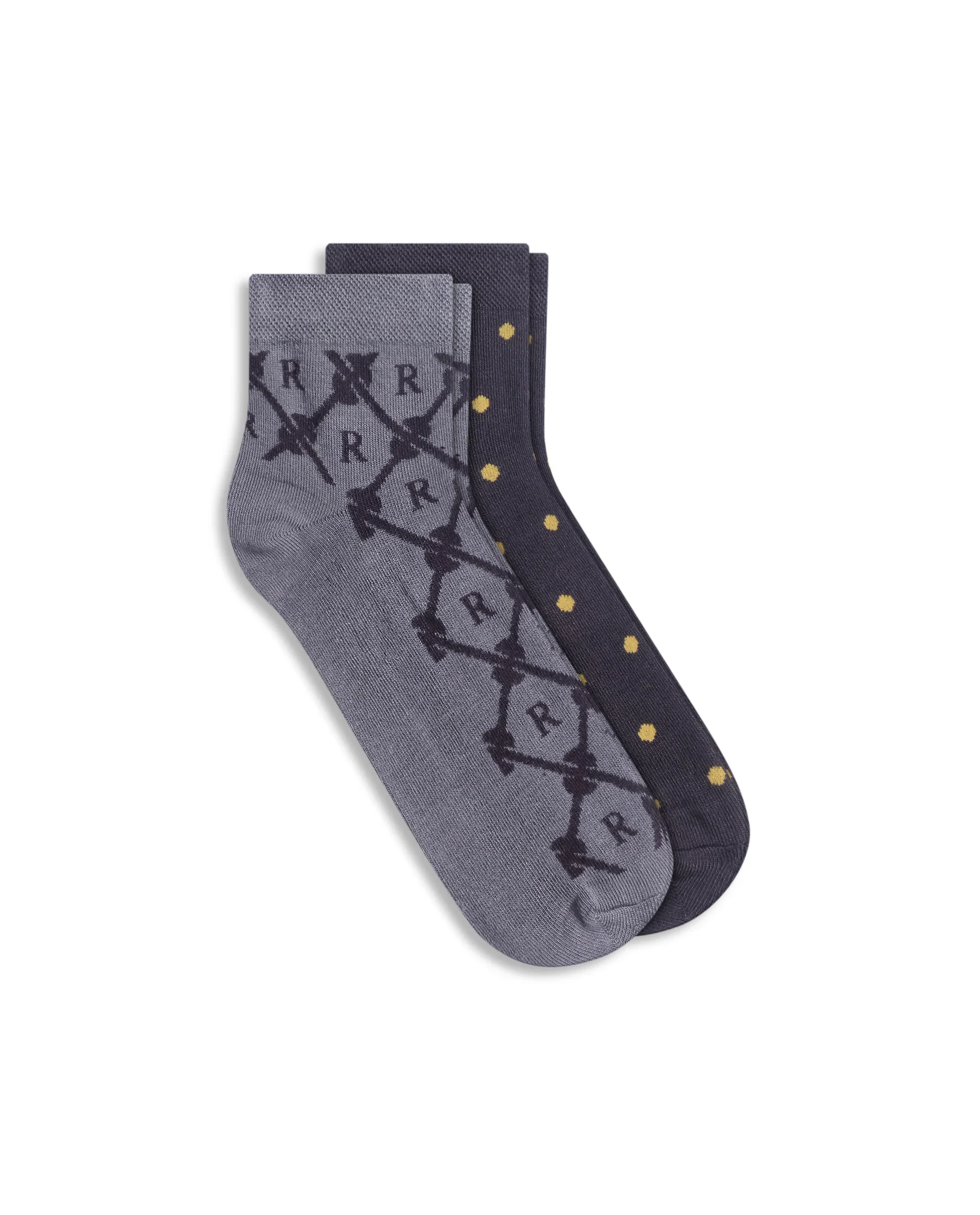 Rare Rabbit Men Polk & Mono Assorted High Ankle Socks