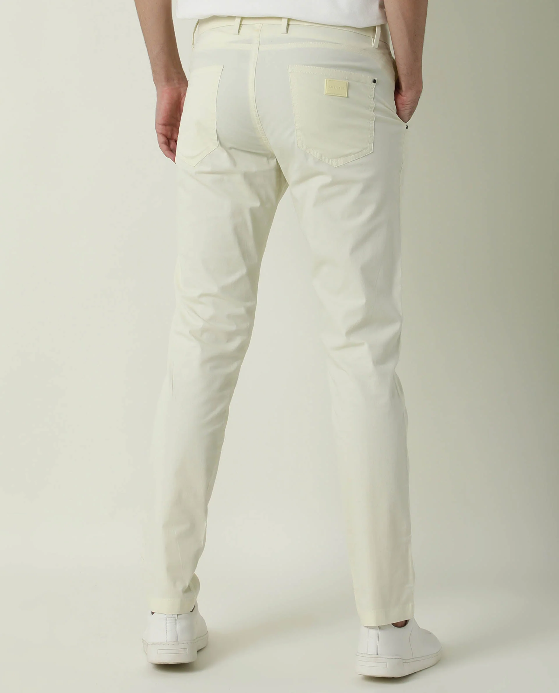 Rare Rabbit Men's Popin Green Cotton Plain Slim Fit Trouser - Image 7