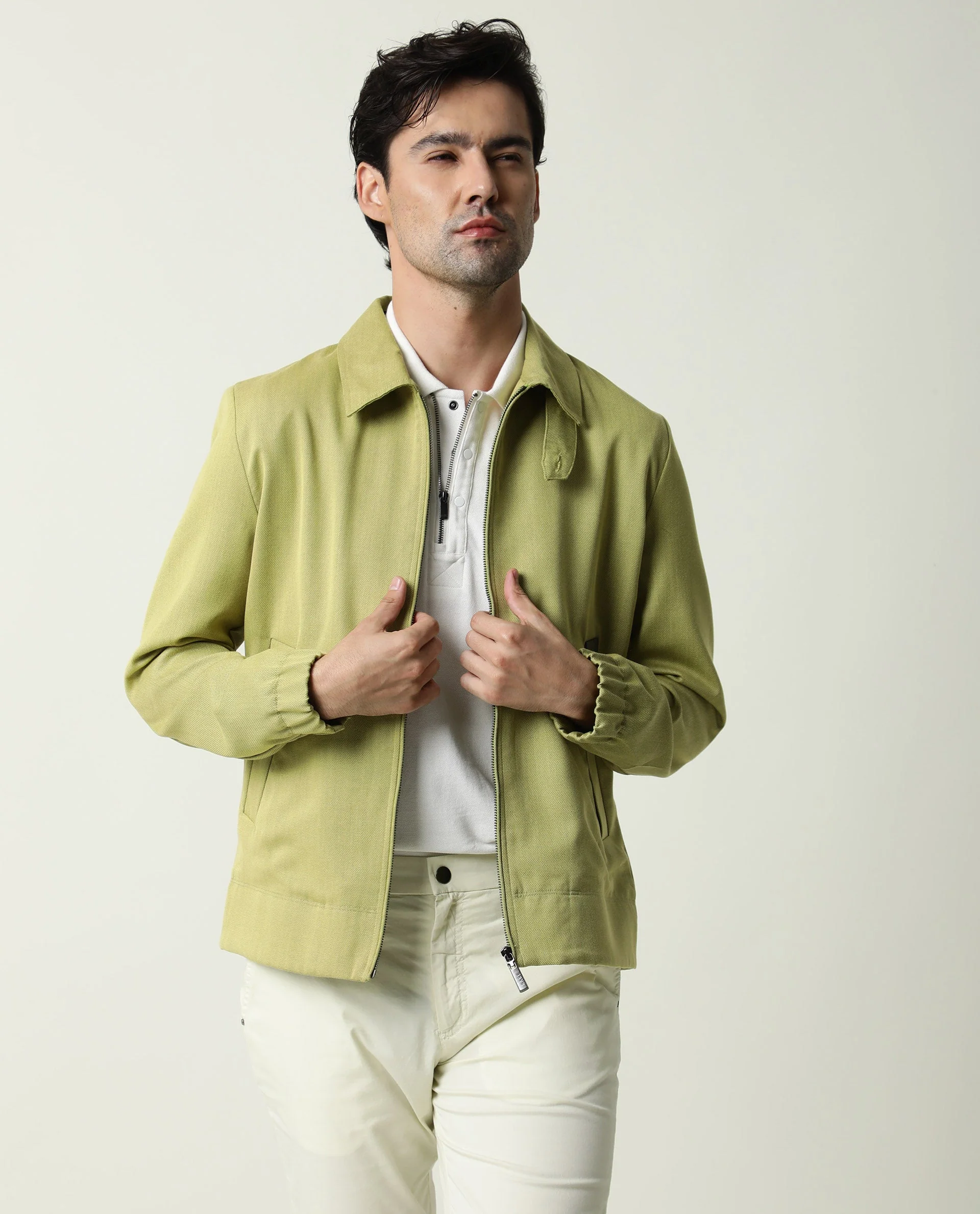 Rare Rabbit Men's Popin Green Cotton Plain Slim Fit Trouser - Image 9