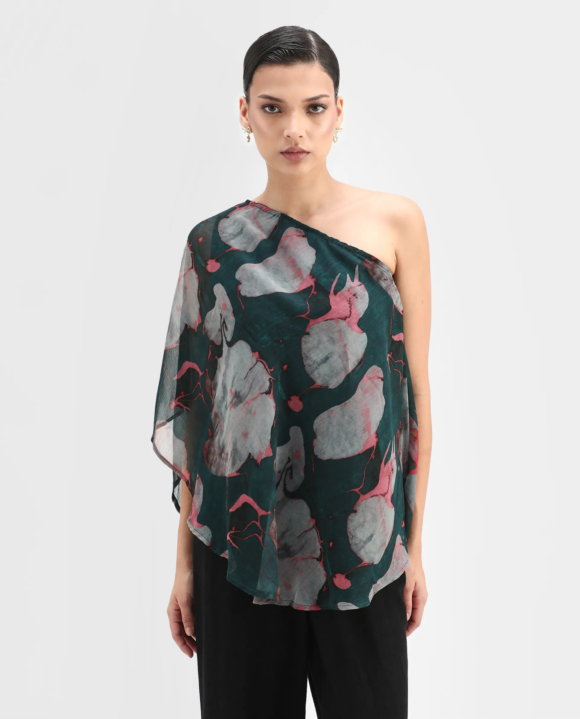 Rareism Women's Pose Multi Polyester Collarless Floral Print Sleeveless Regular Fit Top - Image 3