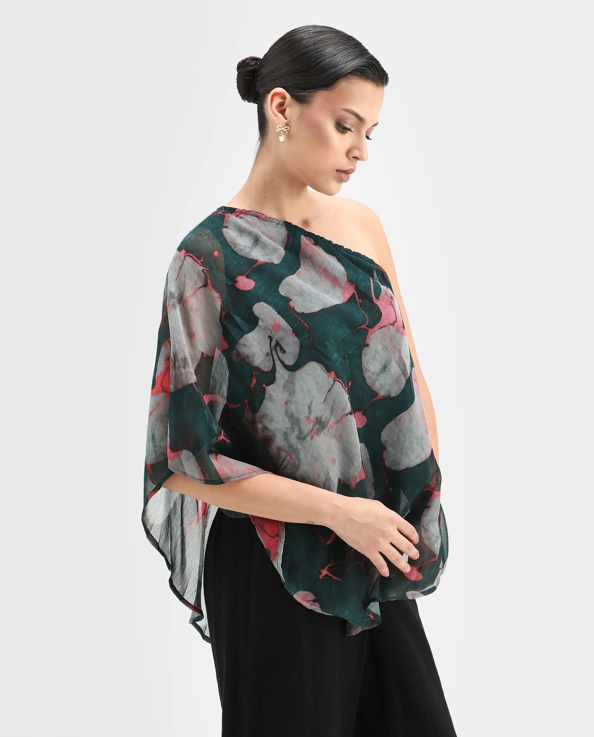 Rareism Women's Pose Multi Polyester Collarless Floral Print Sleeveless Regular Fit Top - Image 4