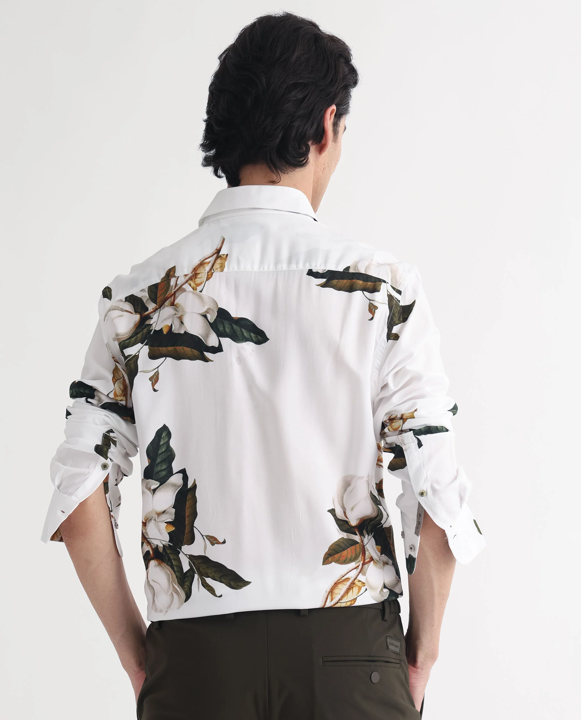 Rare Rabbit Men's Poseidon White Viscose Floral Print Regular Fit Full Sleeve Collared Shirt - Image 10