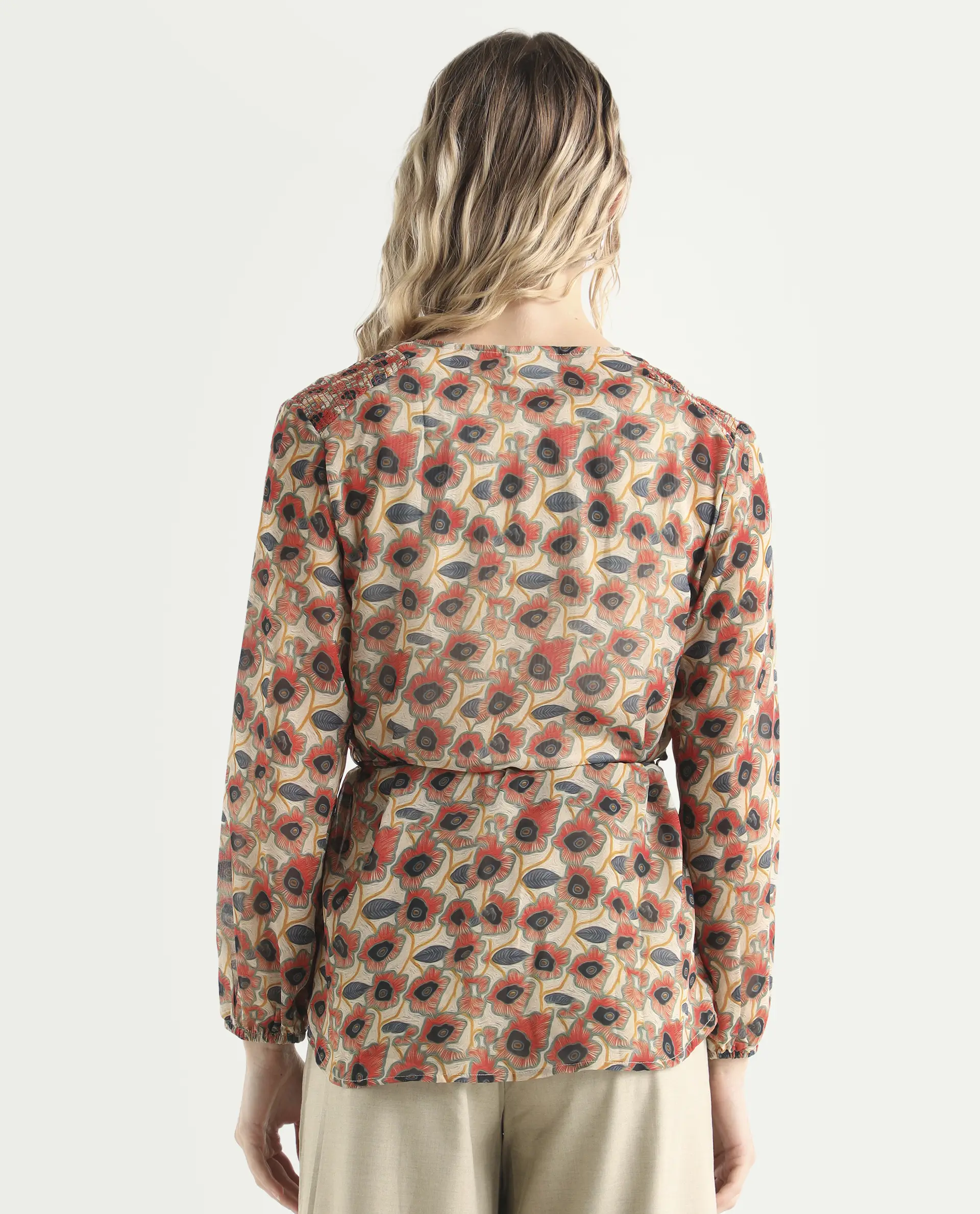 Rareism Women's Posey Multi Polyester V-Neck Floral Print Regular Fit Shrug - Image 7