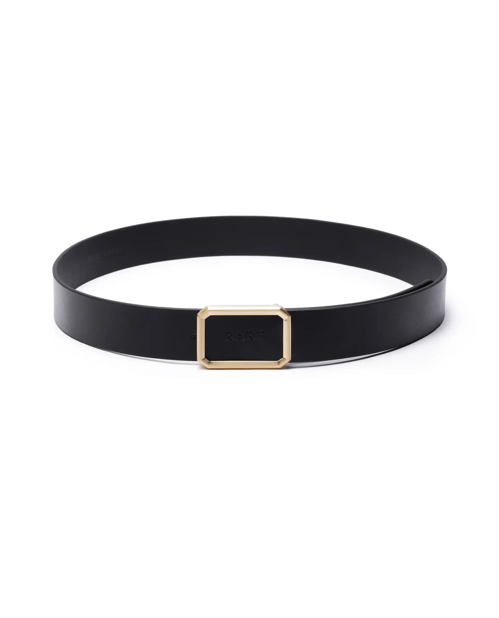 Rare Rabbit Men Poze Black Gold Leather Belt - Image 5