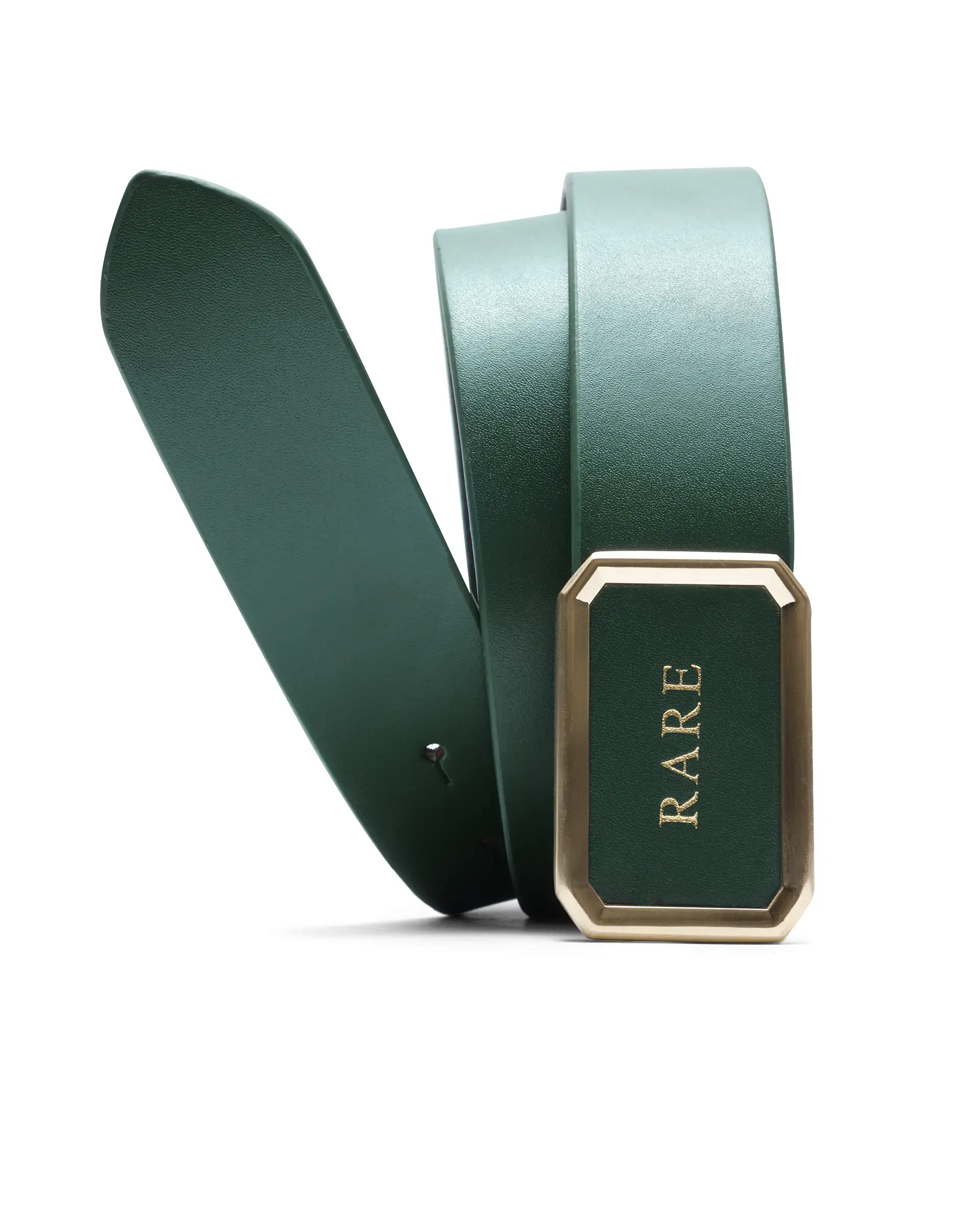 Rare Rabbit Men Poze Emrald Green Leather Belt - Image 3