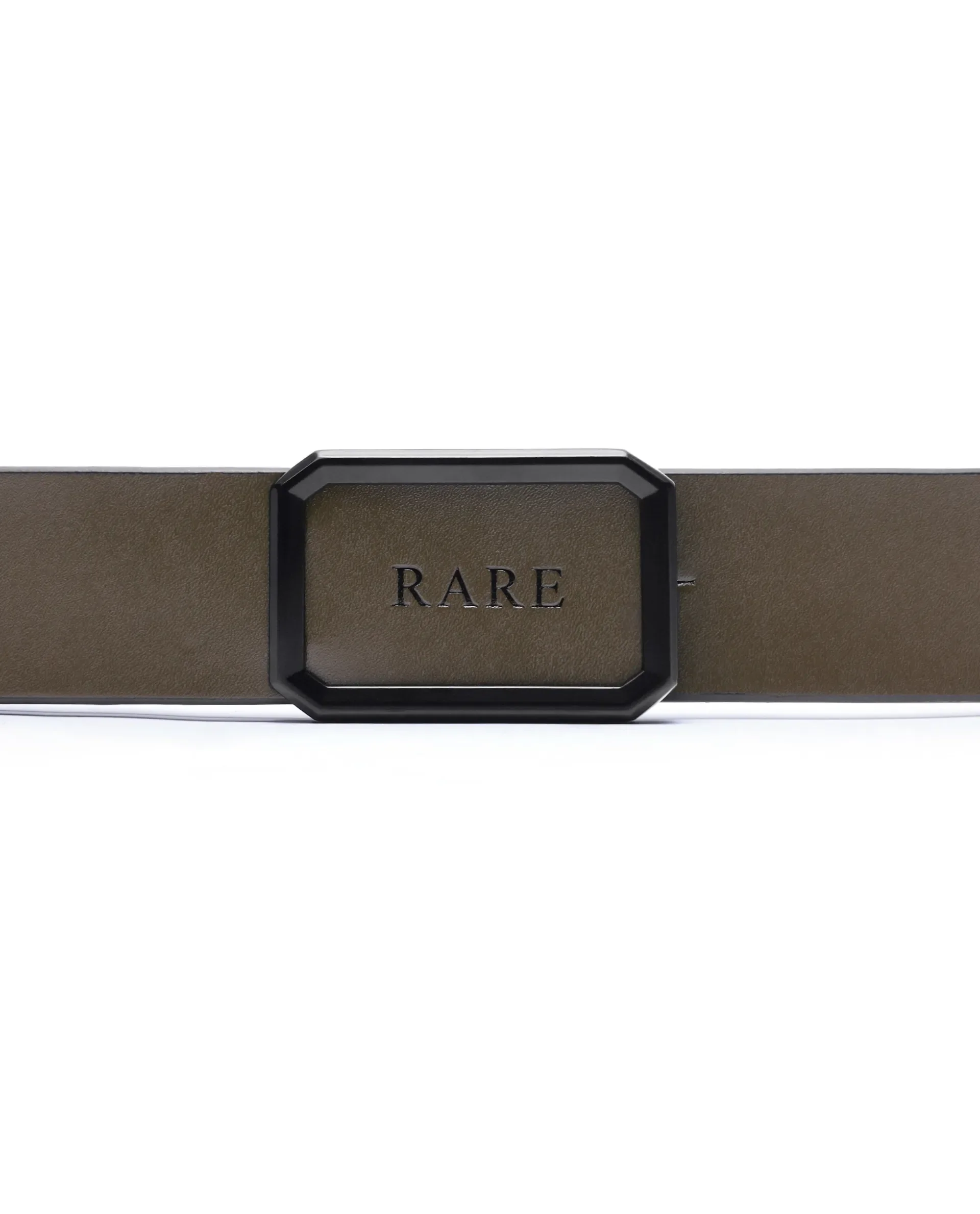 Rare Rabbit Men's Poze Olive Genuine Leather Plain Belt - Image 2