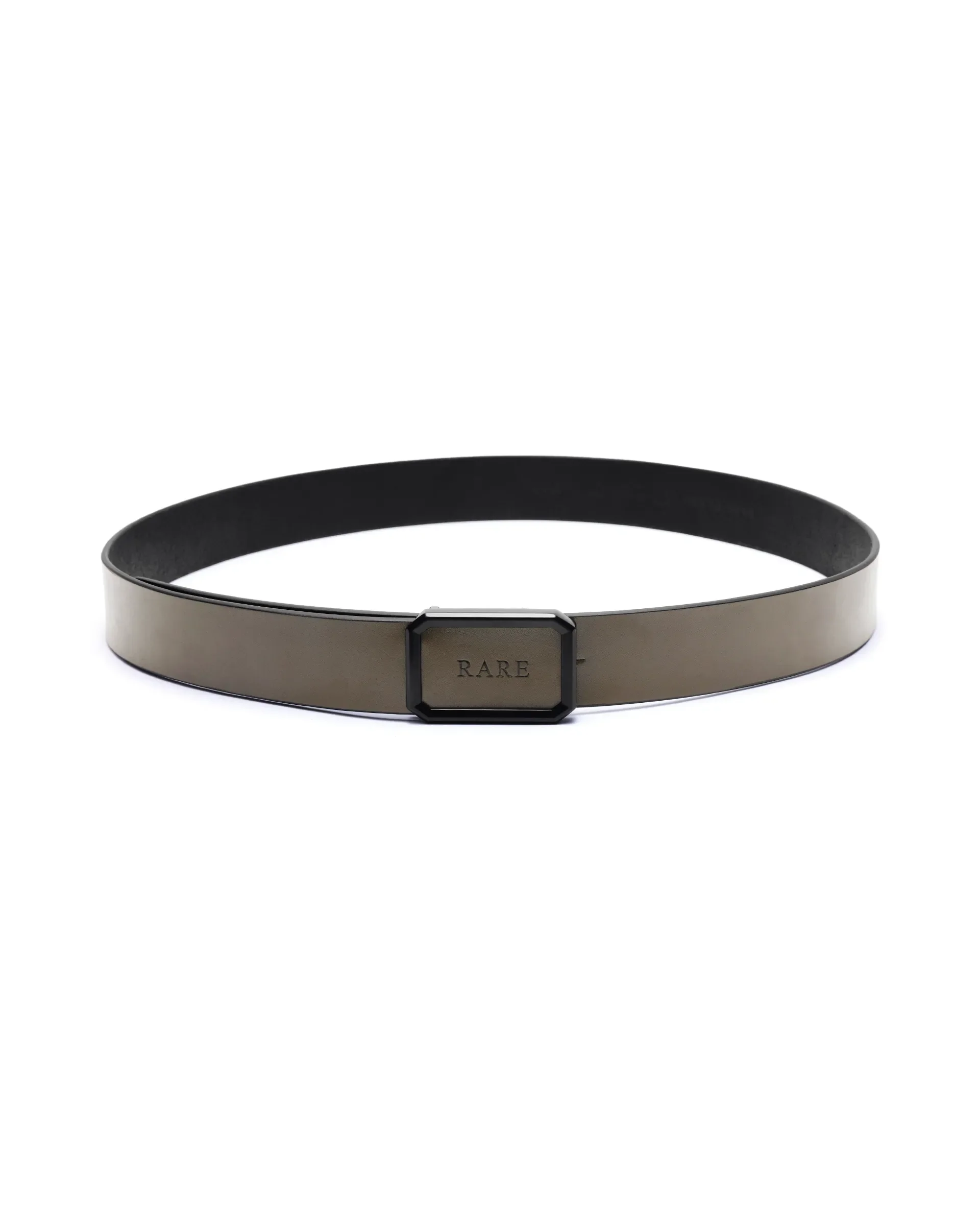 Rare Rabbit Men's Poze Olive Genuine Leather Plain Belt - Image 3