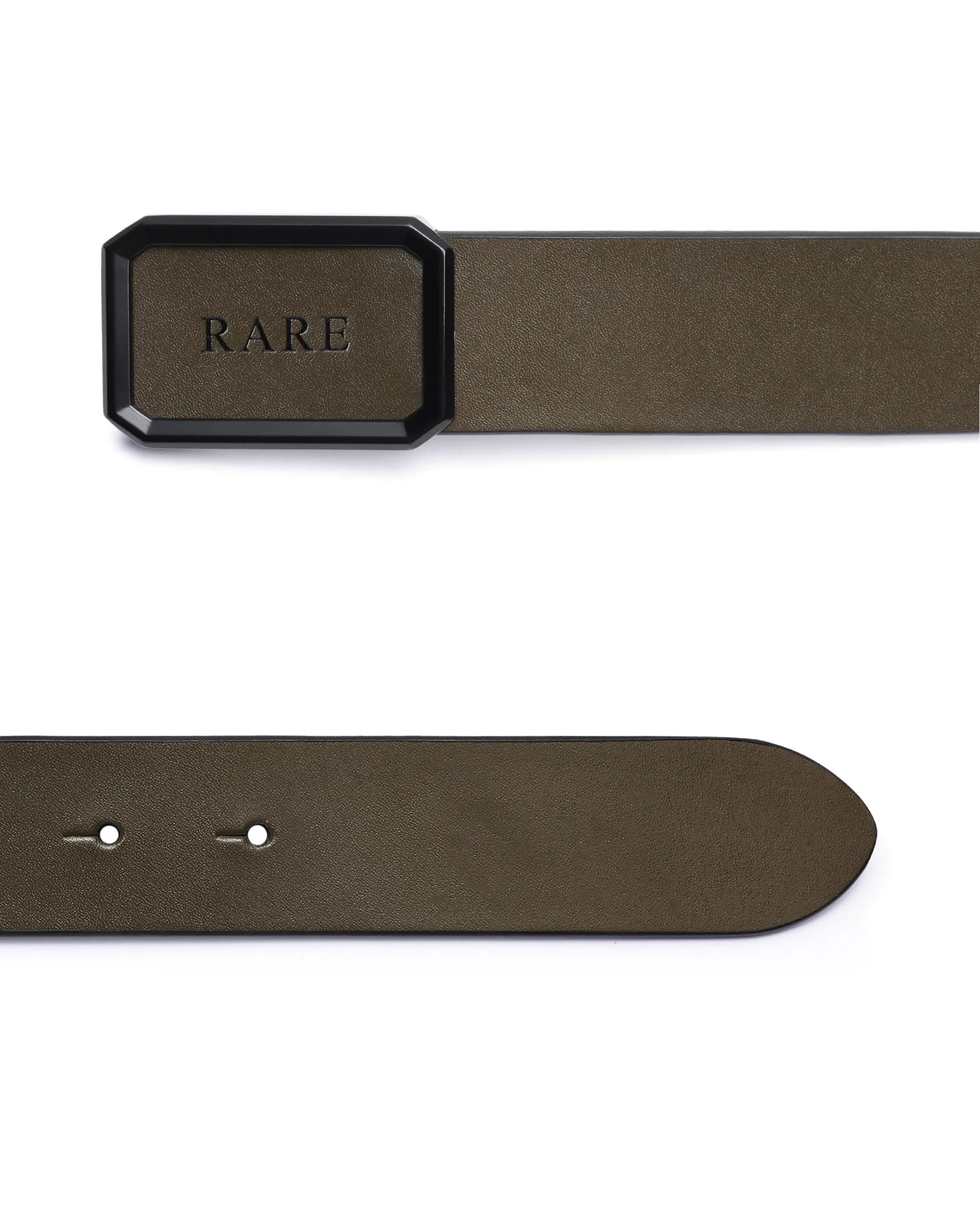 Rare Rabbit Men's Poze Olive Genuine Leather Plain Belt - Image 4