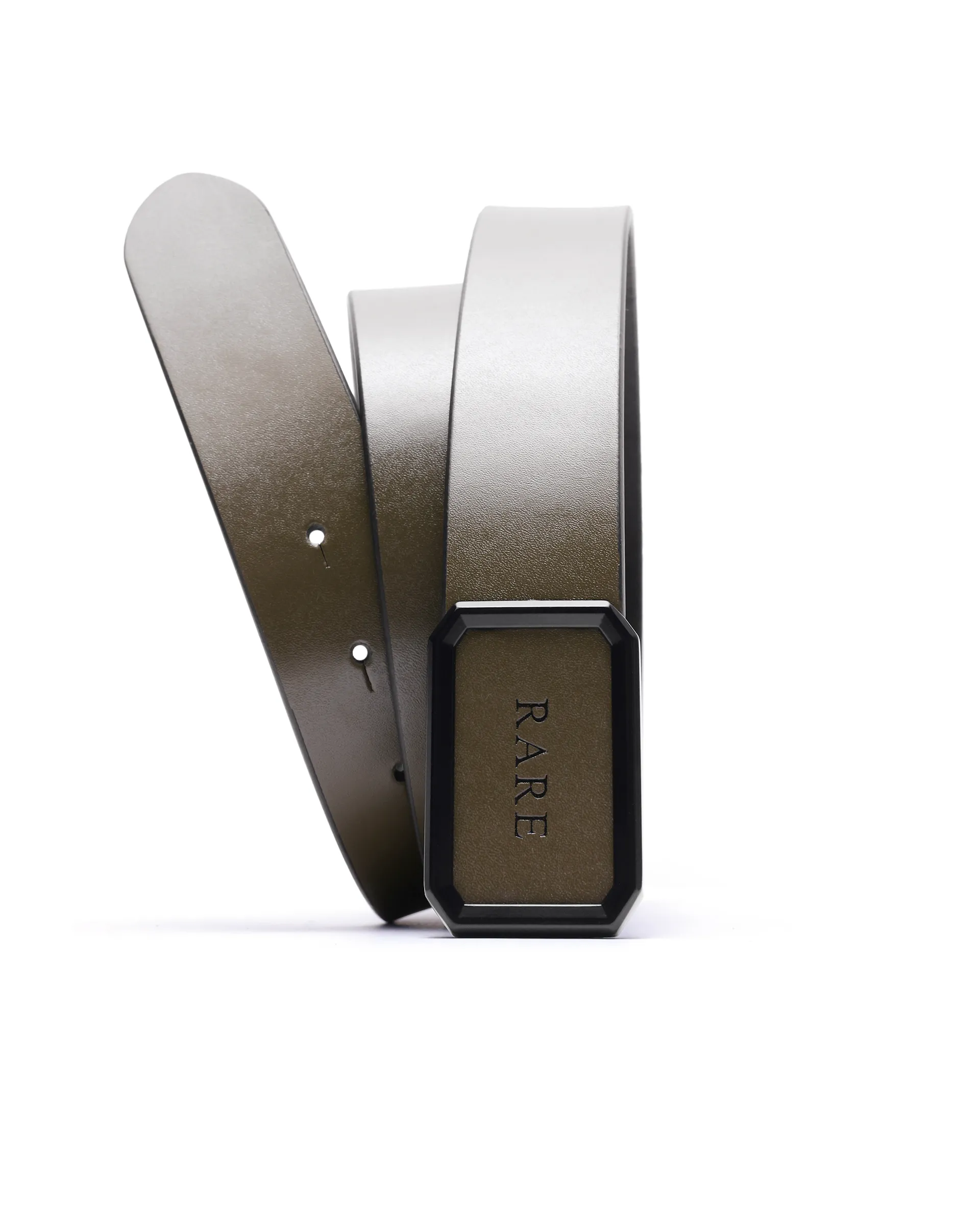 Rare Rabbit Men's Poze Olive Genuine Leather Plain Belt - Image 5