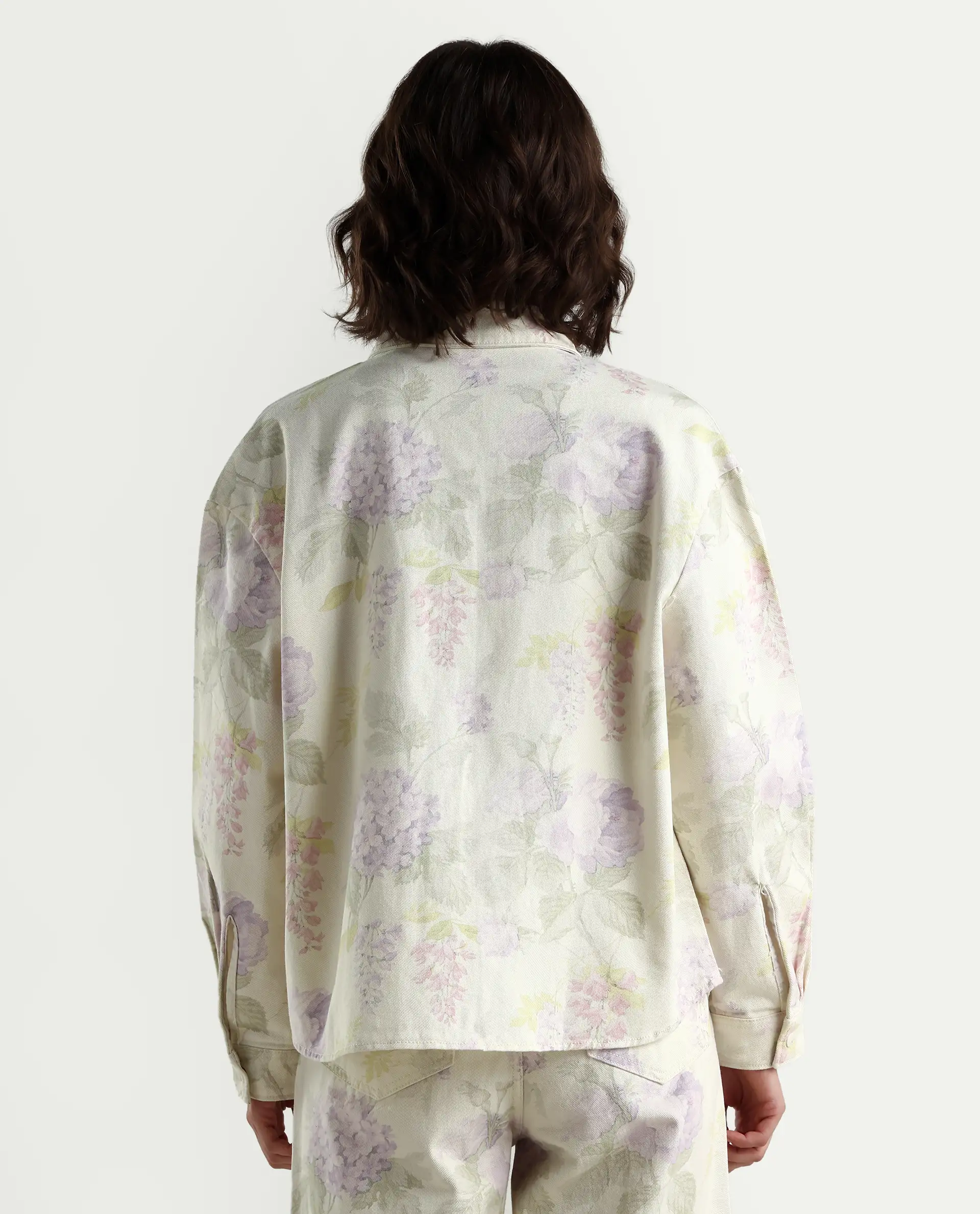Rareism Women's Prebin-T Multi Cotton Spread Collar Floral Print Cuffed Sleeve Boxy Fit Shirt - Image 6