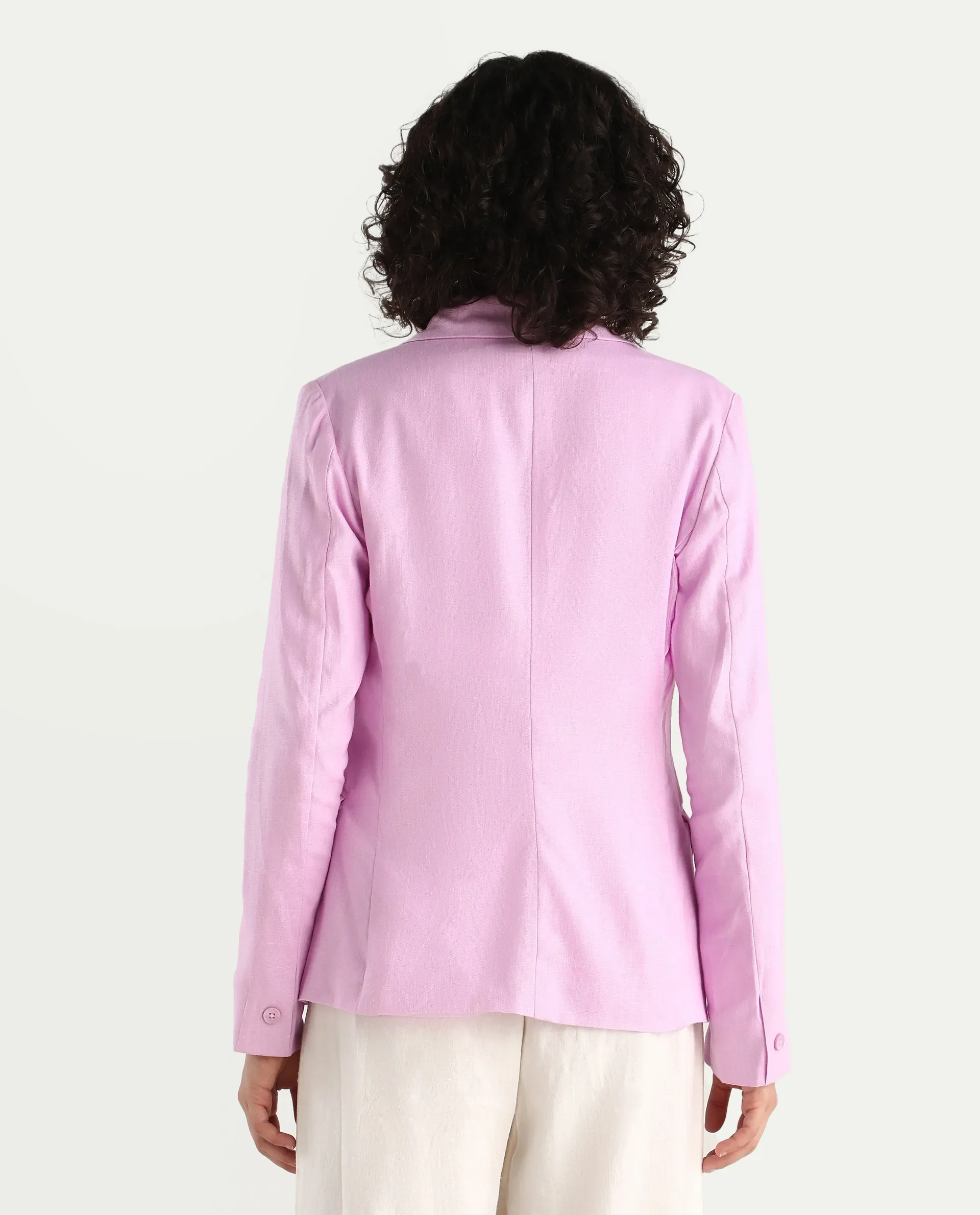 Rareism Women's Precy Pink Viscose Blend Lapel Neck Plain Regular Fit Blazer - Image 8