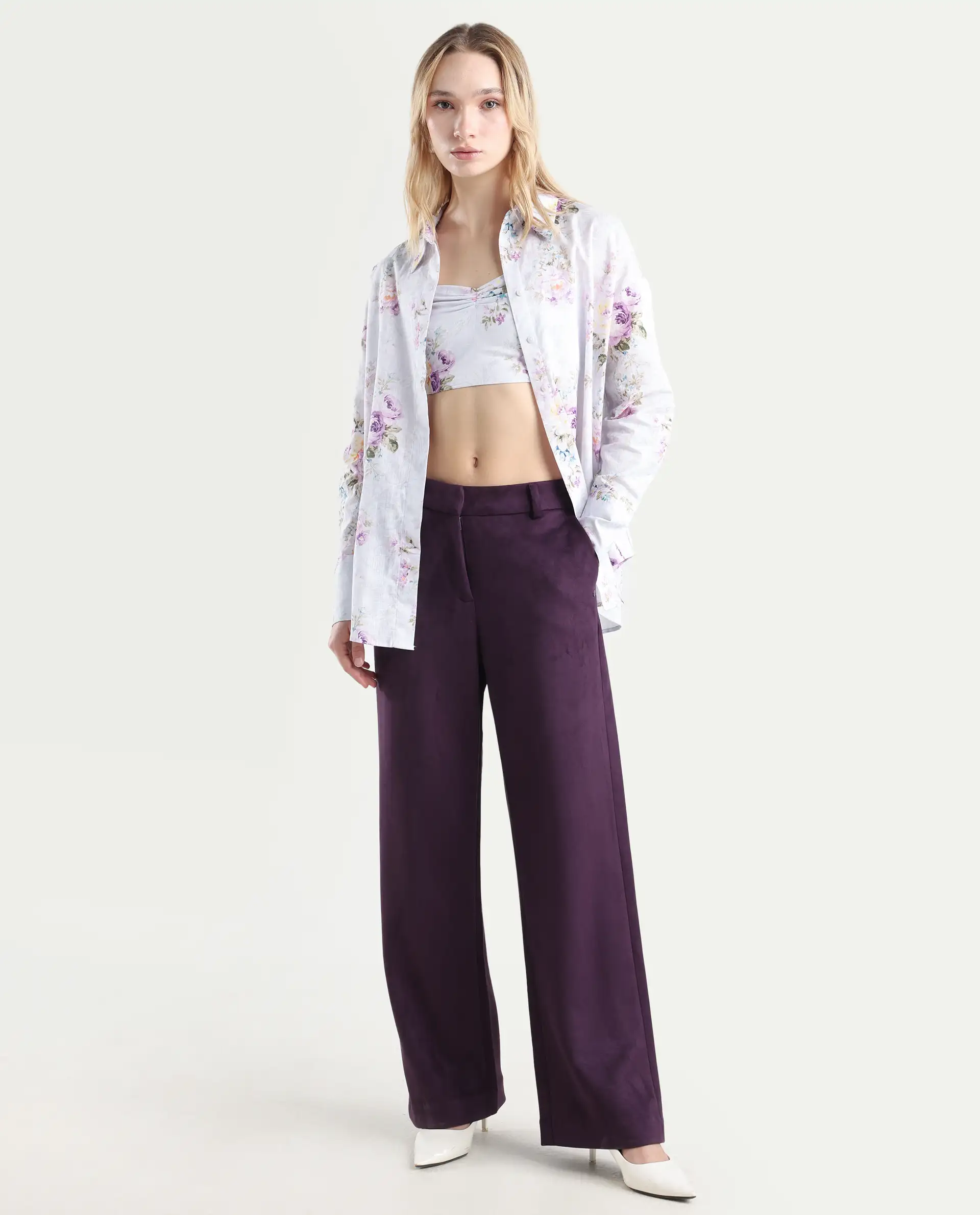Rareism Women's Preguy Multi Cotton Spread Collar Floral Print Cuffed Sleeve Regular Fit Shirt - Image 2