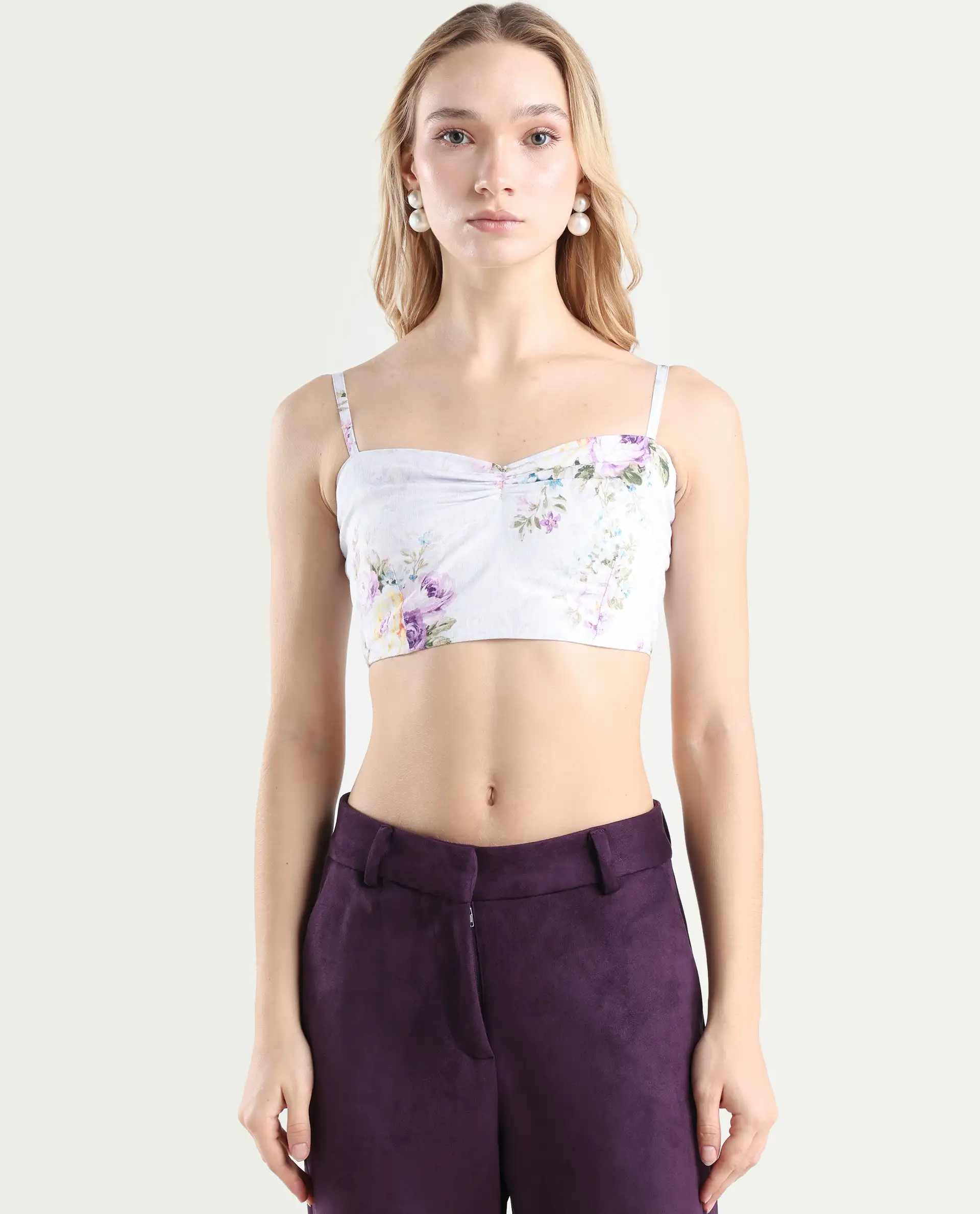 Rareism Women's Preguy Multi Cotton Spread Collar Floral Print Cuffed Sleeve Regular Fit Shirt - Image 5