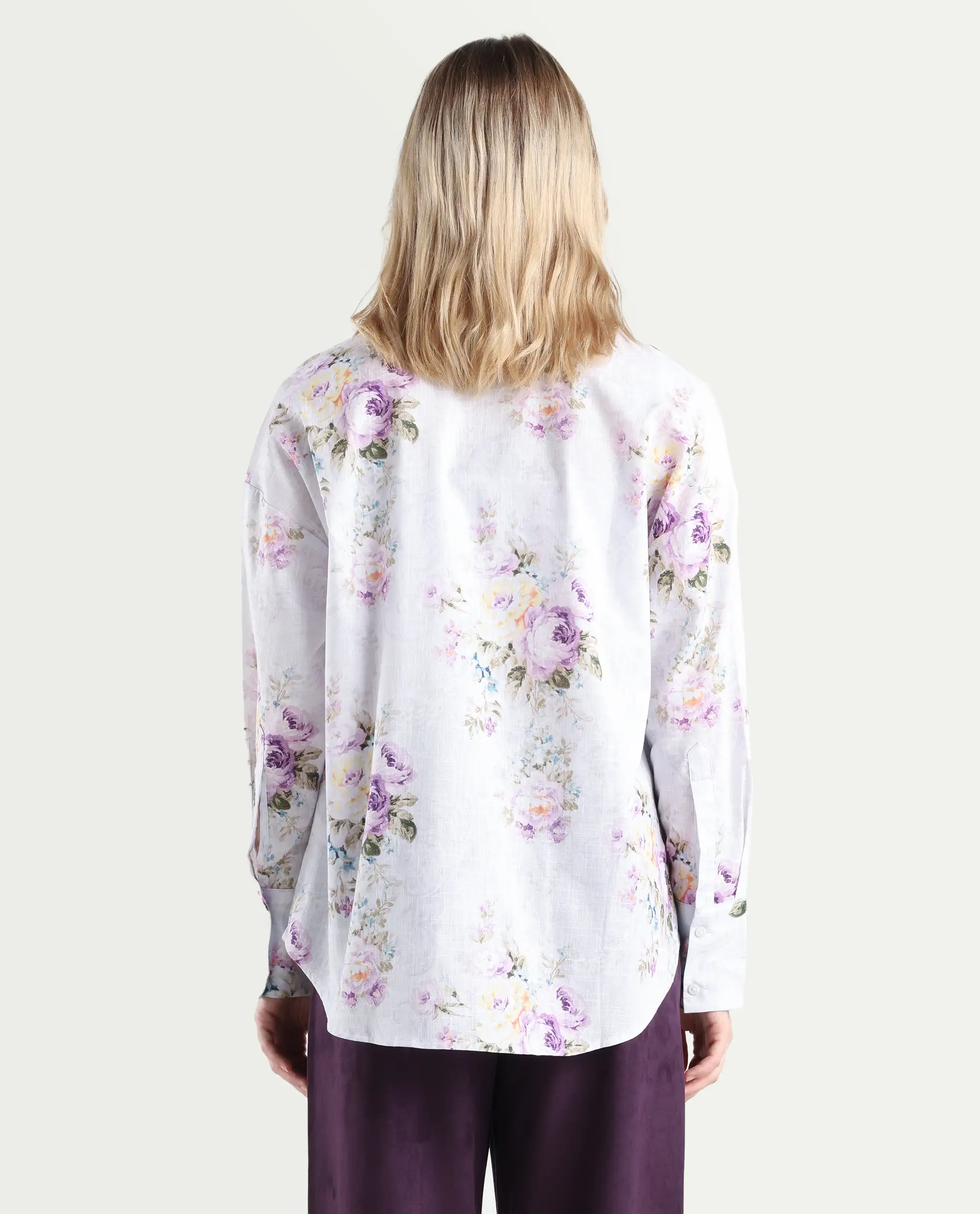 Rareism Women's Preguy Multi Cotton Spread Collar Floral Print Cuffed Sleeve Regular Fit Shirt - Image 8