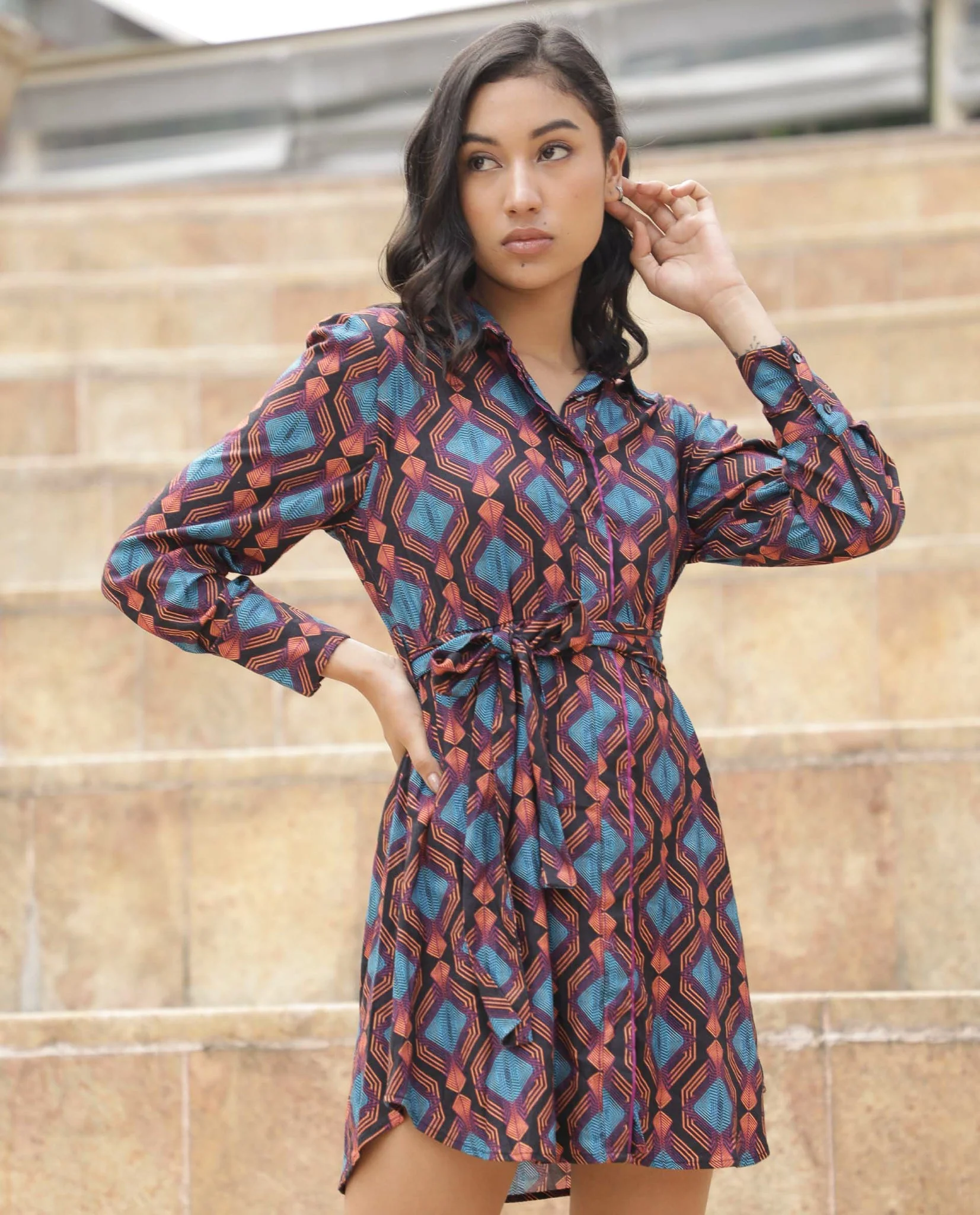 Rareism Women Prep Black Dress Full Sleeves Printed - Image 5