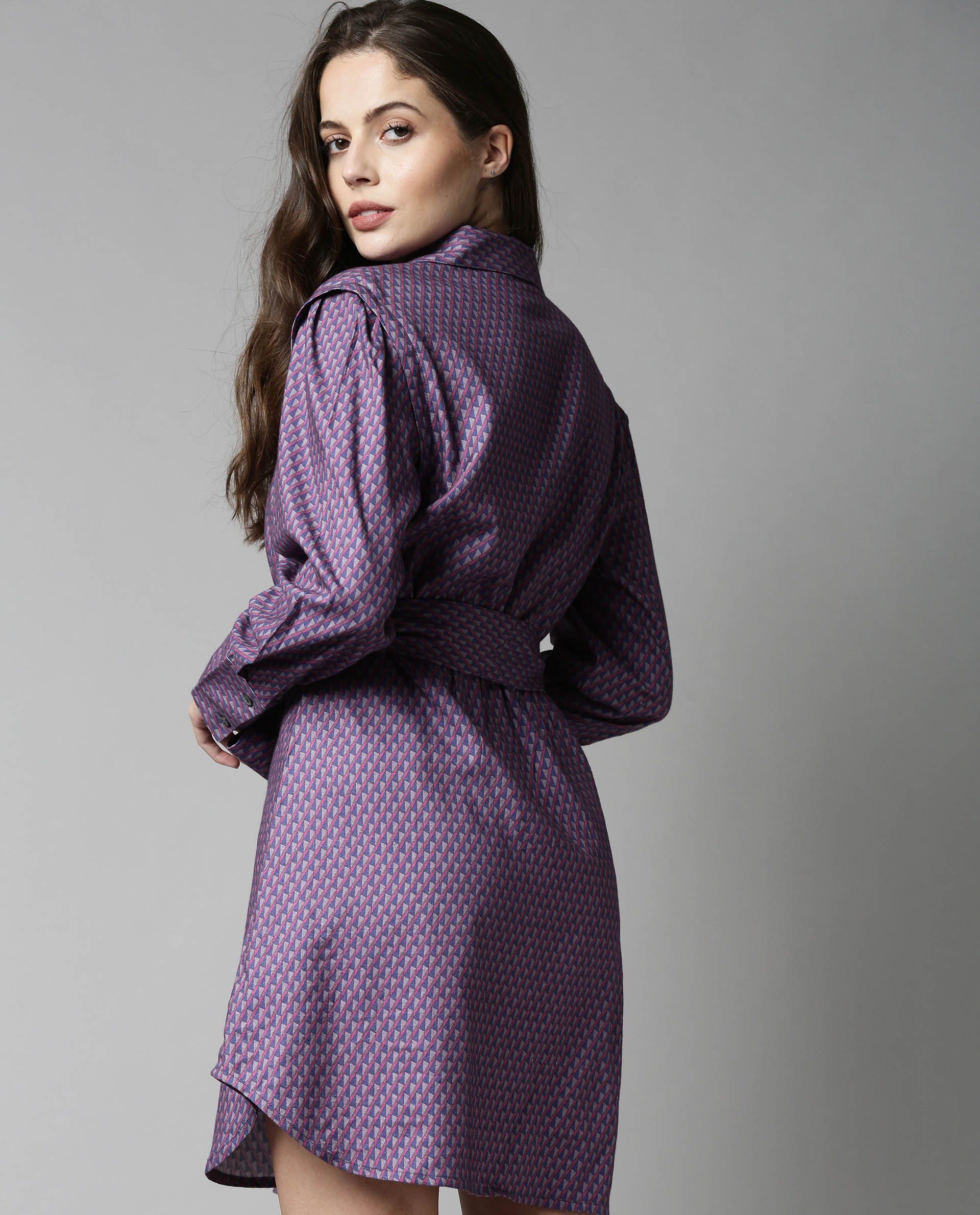 Rareism Women Prep Pink Dress Full Sleeves Printed - Image 3