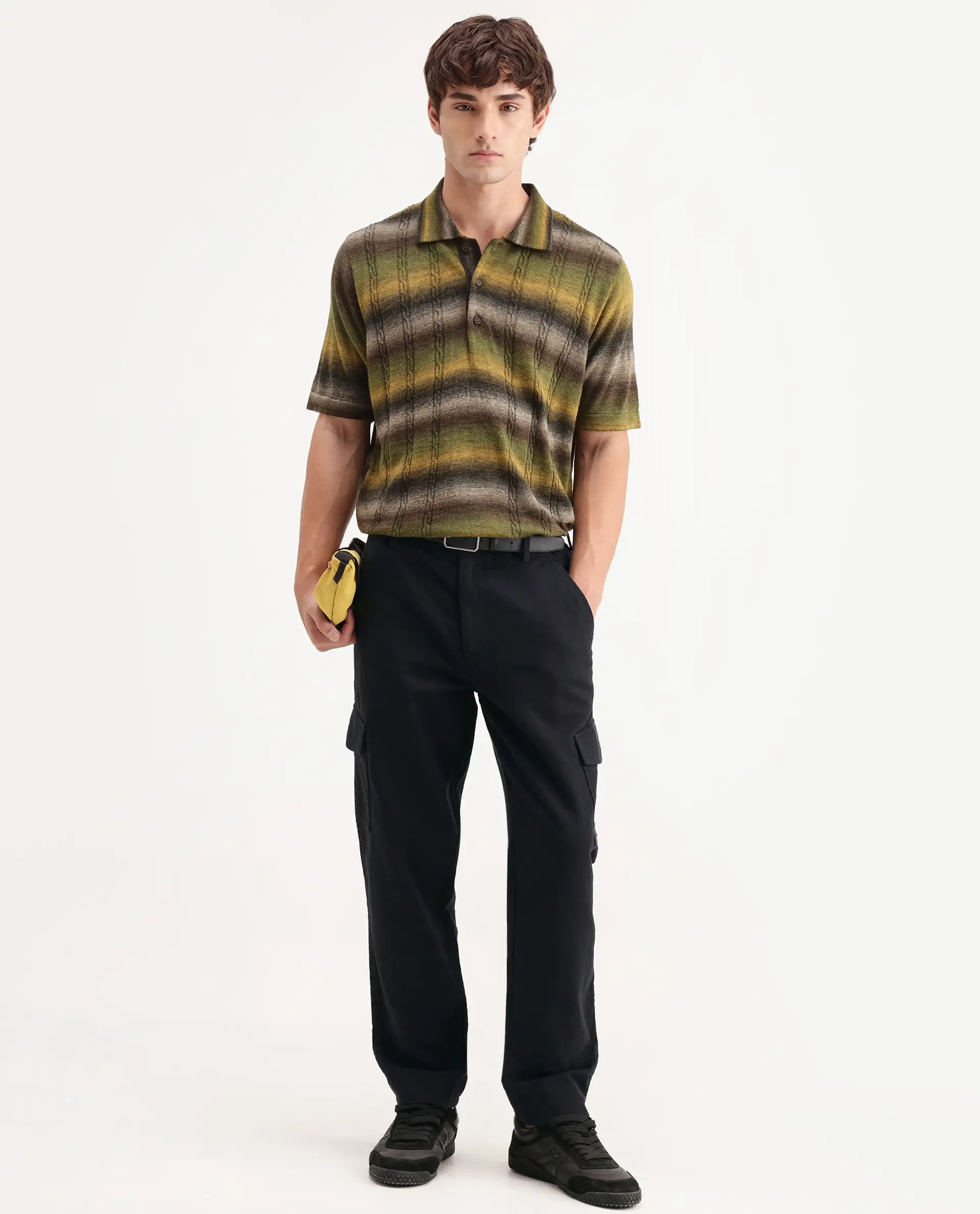 Rare Rabbit Men's Presso-Aw26 Black Cotton Fabric Regular Fit Plain Trouser - Image 3
