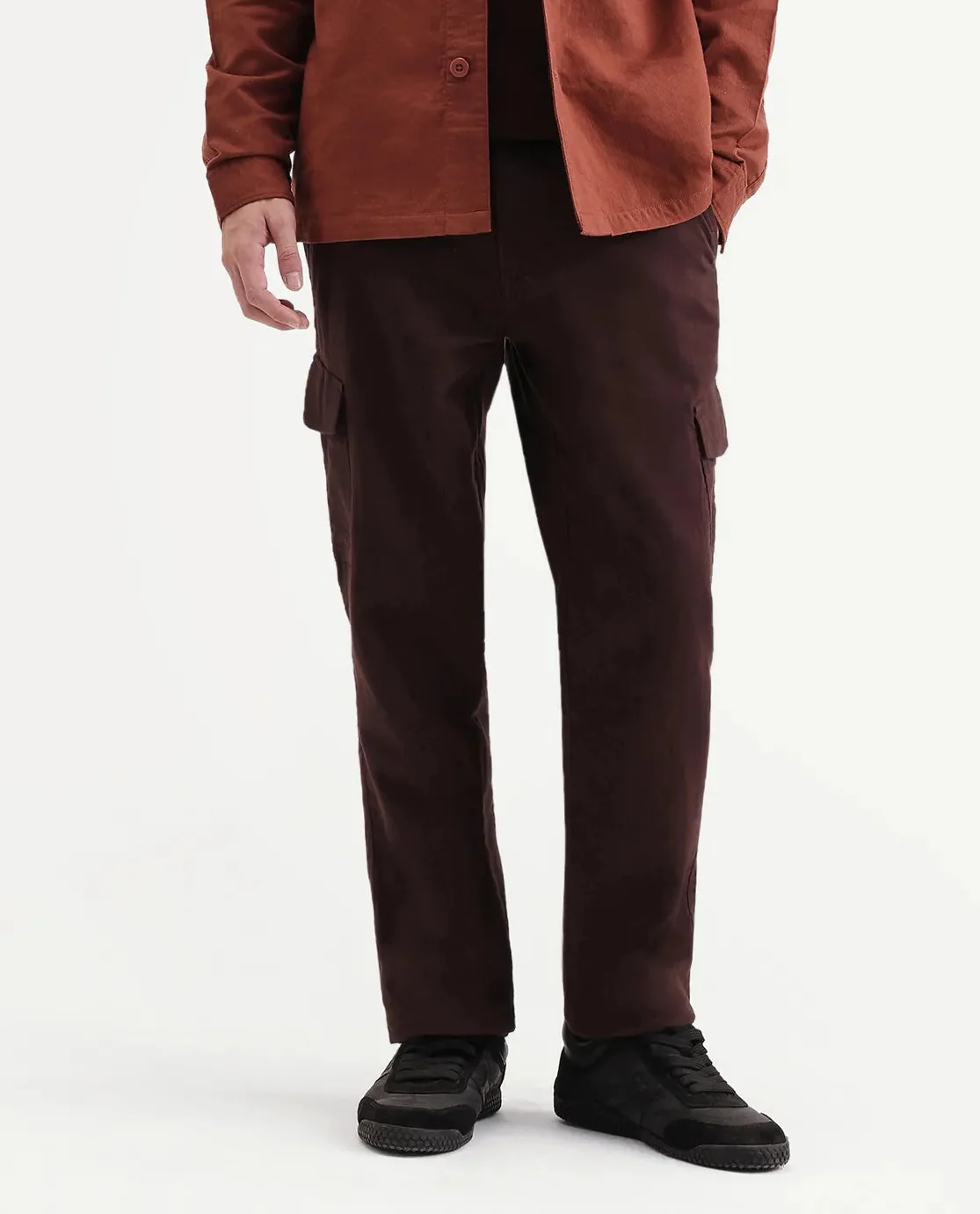 Rare Rabbit Men's Presso-Aw26 Dark Brown Cotton Fabric Regular Fit Plain Trouser - Image 7