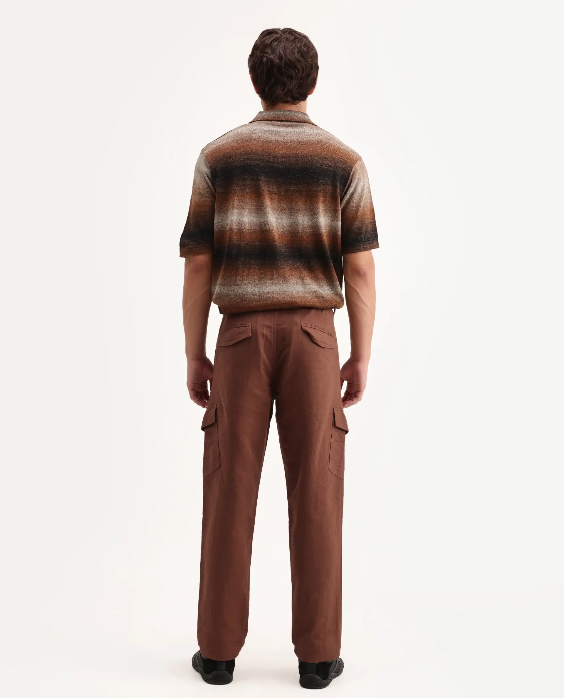 Rare Rabbit Men's Presso-Aw26 Rust Cotton Fabric Regular Fit Plain Trouser - Image 7