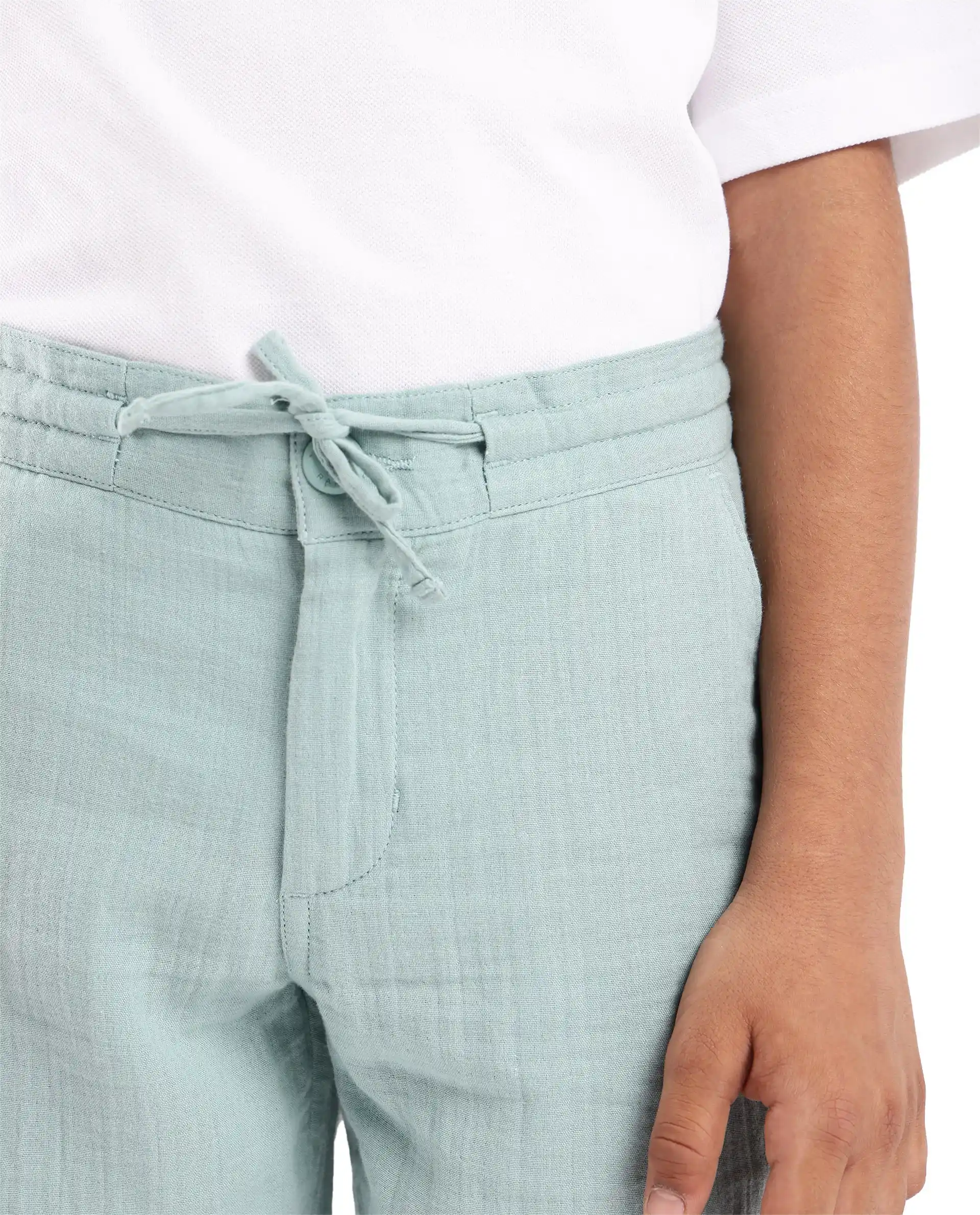 Rare Ones Kids Prest Turq Cotton Regular Fit Drawstring Closure Solid Trouser - Image 7
