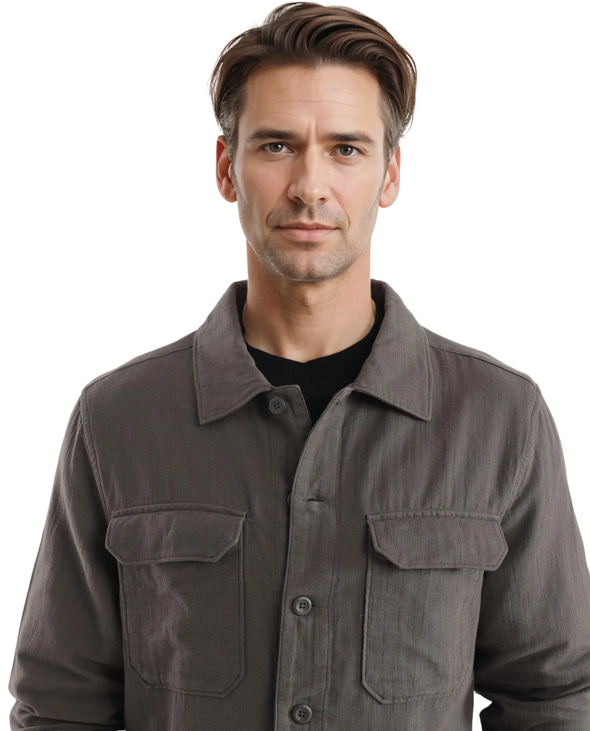Rare Rabbit Men's Prest Dusky Green Cotton Plain Regular Fit Full Sleeve Collared Shirt - Image 4
