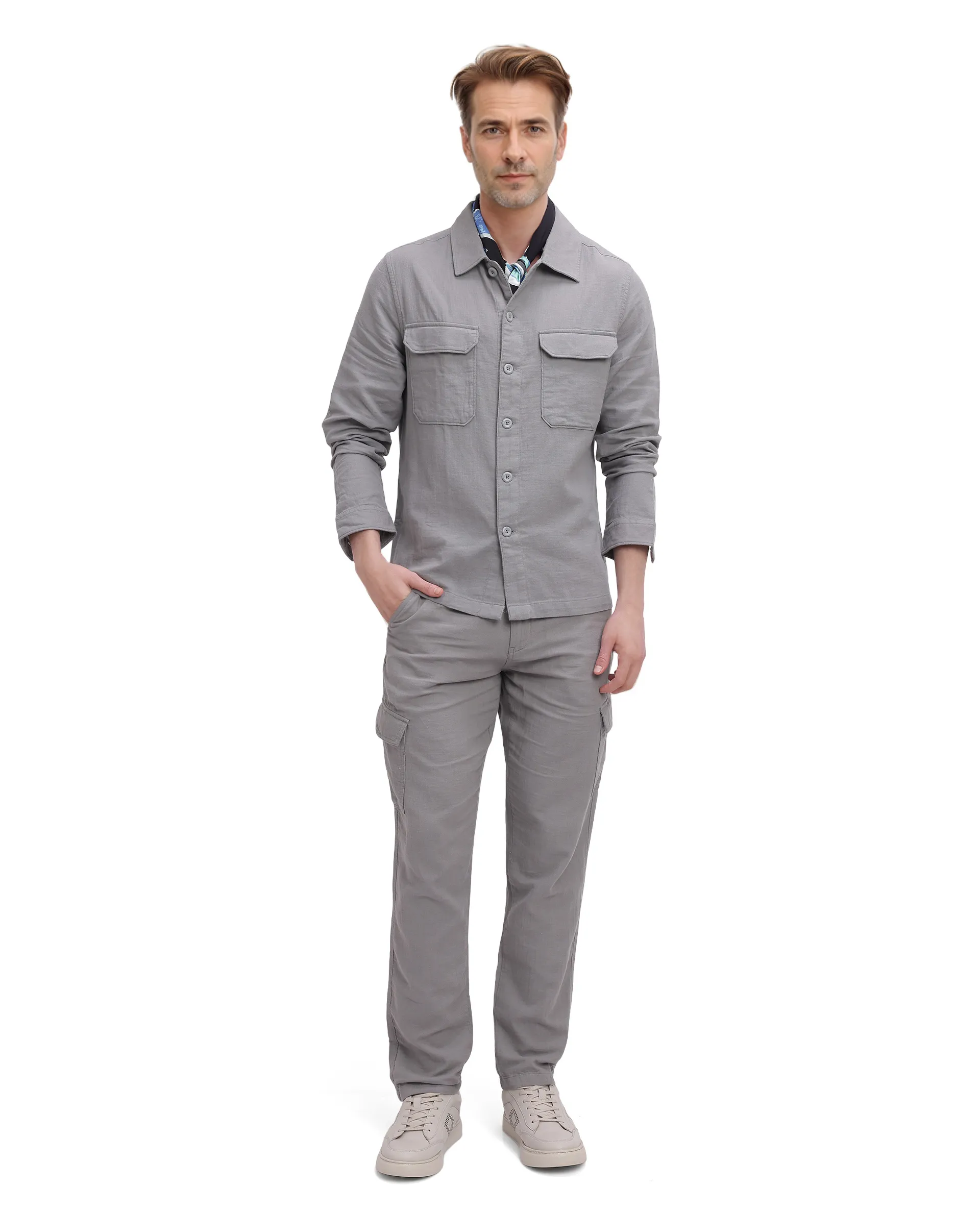 Rare Rabbit Men's Prest Dusky Brown Cotton Plain Regular Fit Full Sleeve Collared Shirt - Image 2