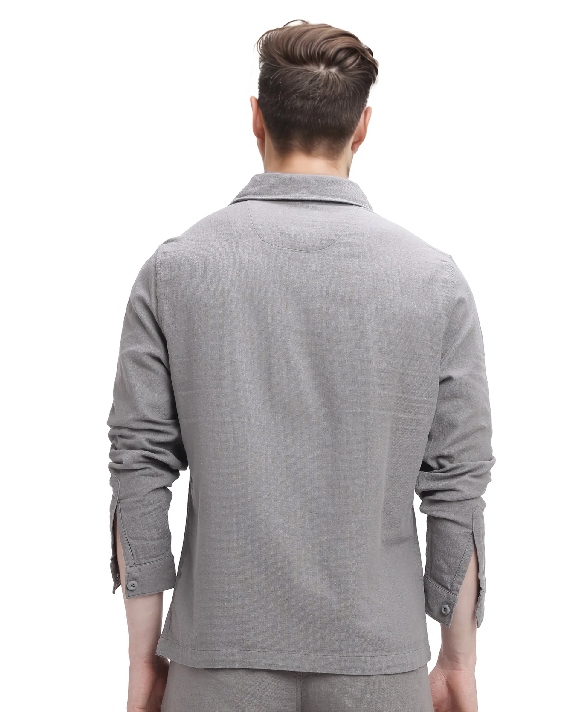 Rare Rabbit Men's Prest Dusky Brown Cotton Plain Regular Fit Full Sleeve Collared Shirt - Image 4