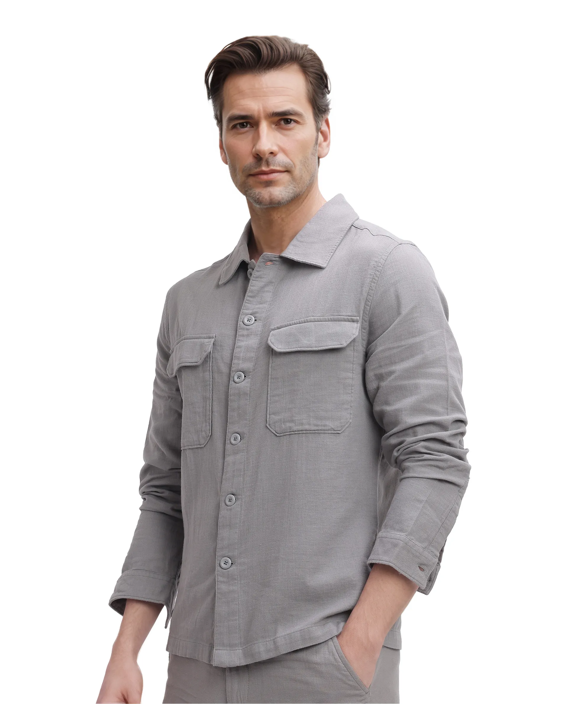 Rare Rabbit Men's Prest Dusky Brown Cotton Plain Regular Fit Full Sleeve Collared Shirt - Image 5