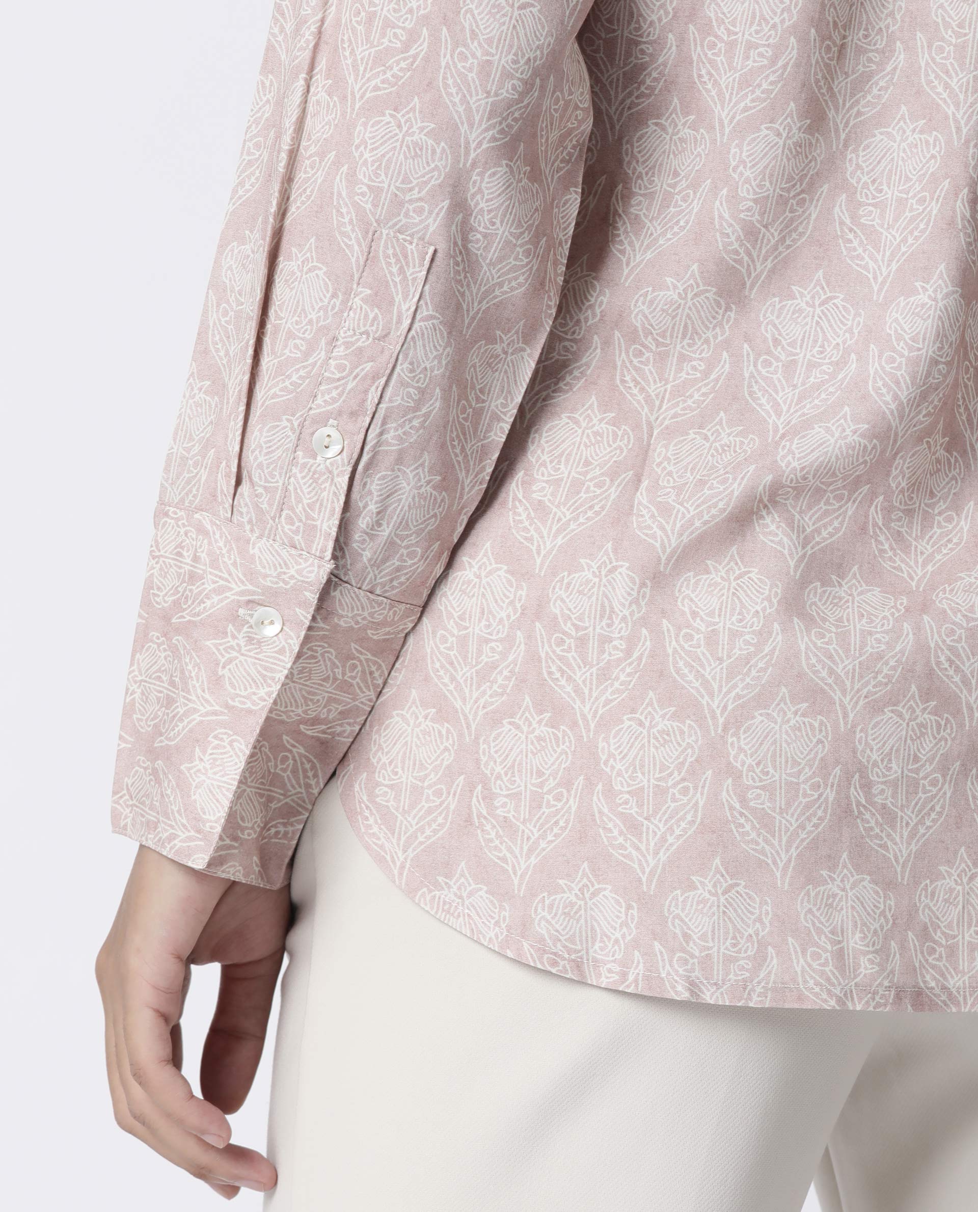 Rareism Women Pretty Pink Top Full Sleeves Printed - Image 4