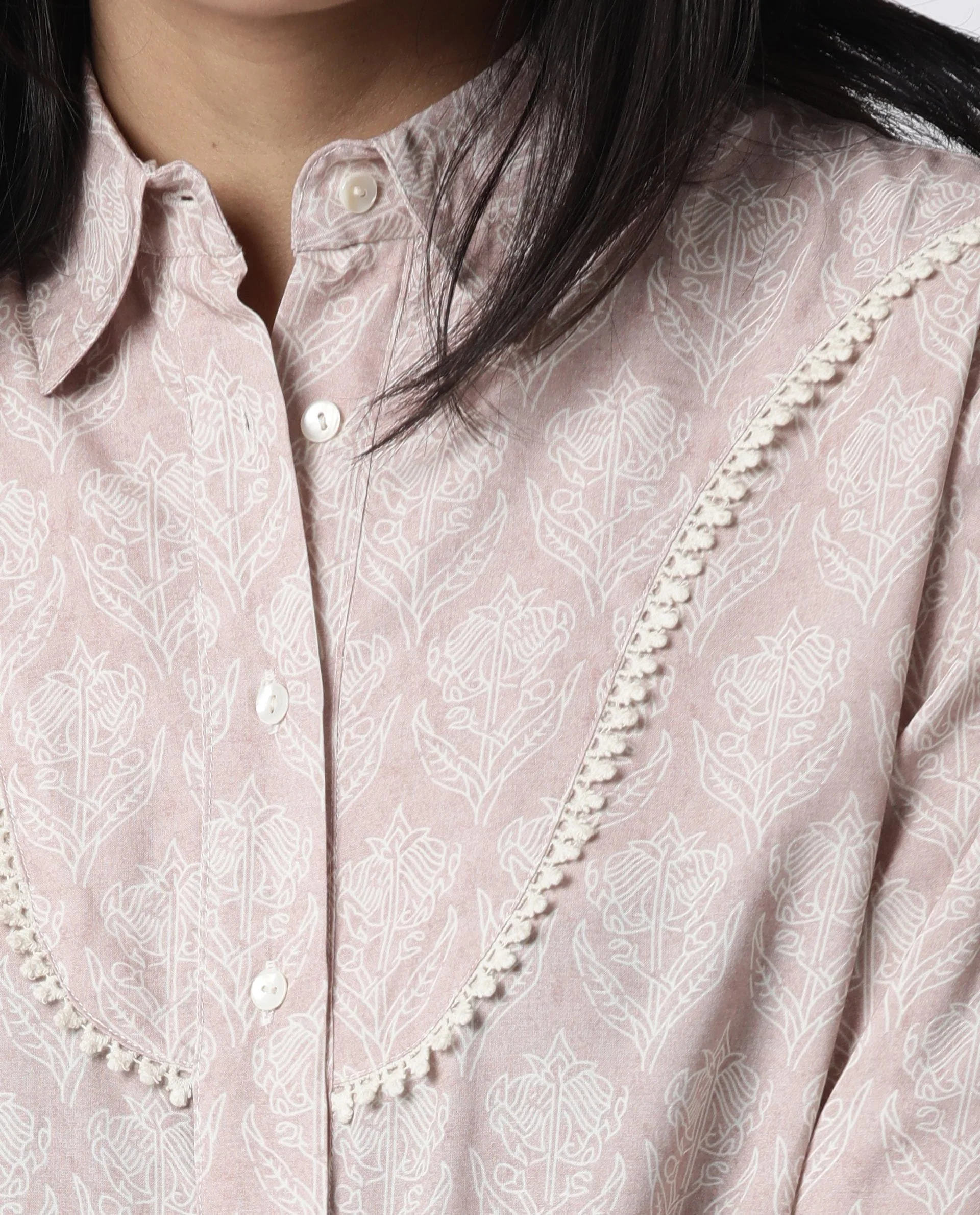 Rareism Women Pretty Pink Top Full Sleeves Printed - Image 6